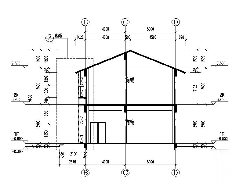 [江苏]两层红瓦屋面商业建筑施工图cad施工图下载【ID:151484164】