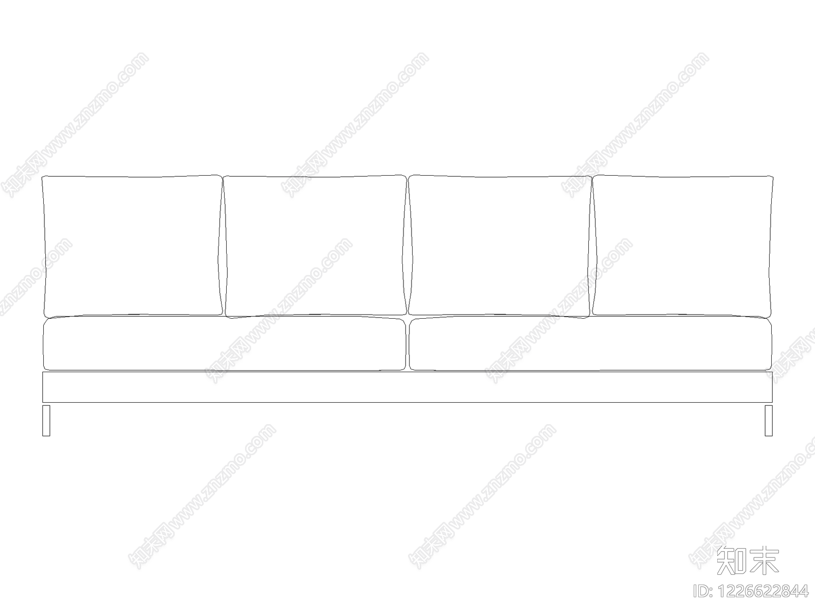 沙发cad施工图下载【ID:1226622844】