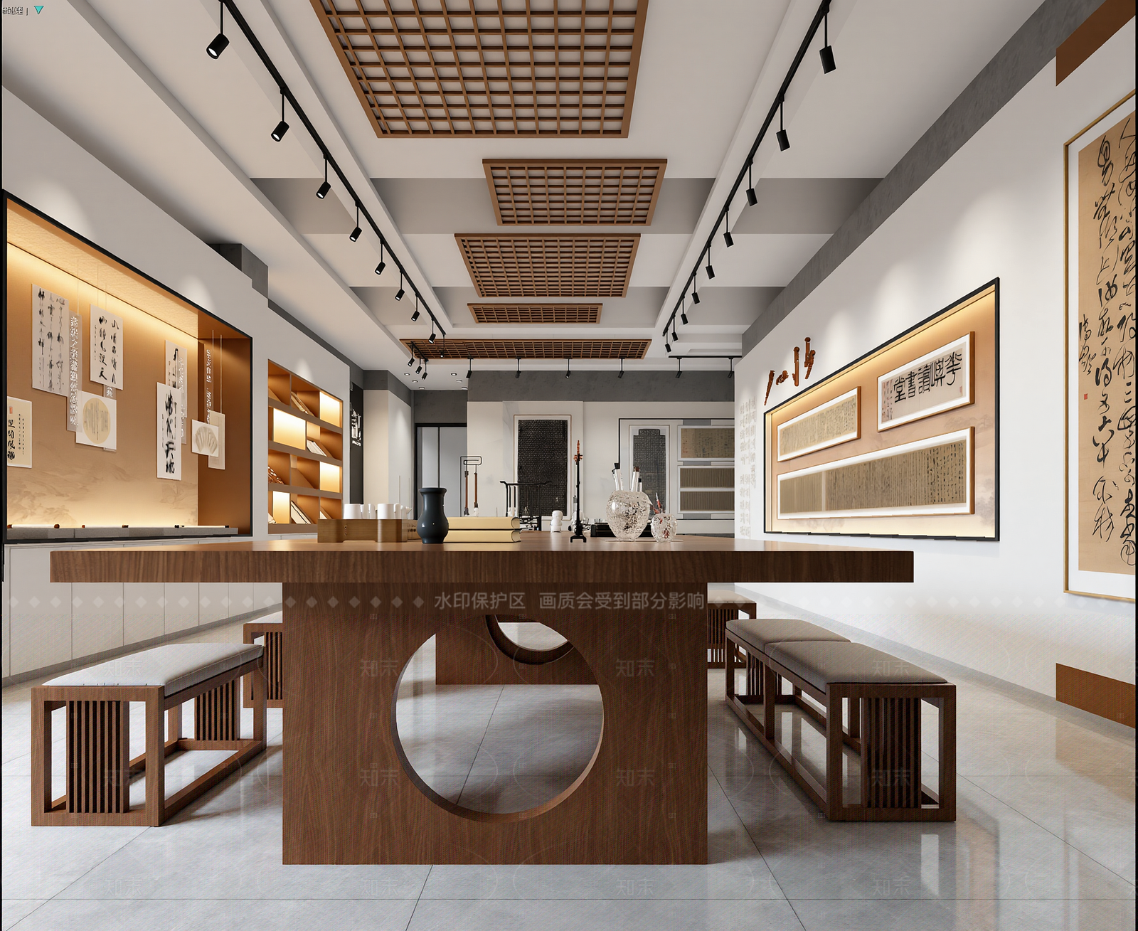 新中式艺术展厅3D模型下载【ID:1214971155】