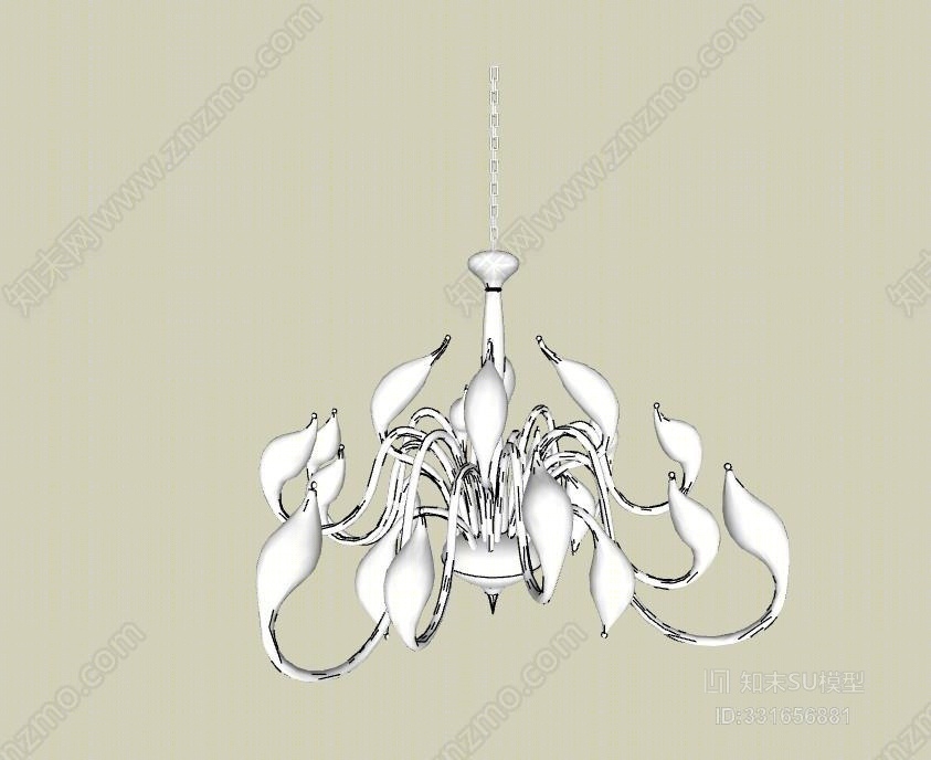 中式现代北欧客餐厅卧室吊灯饰品SU模型下载【ID:331656881】