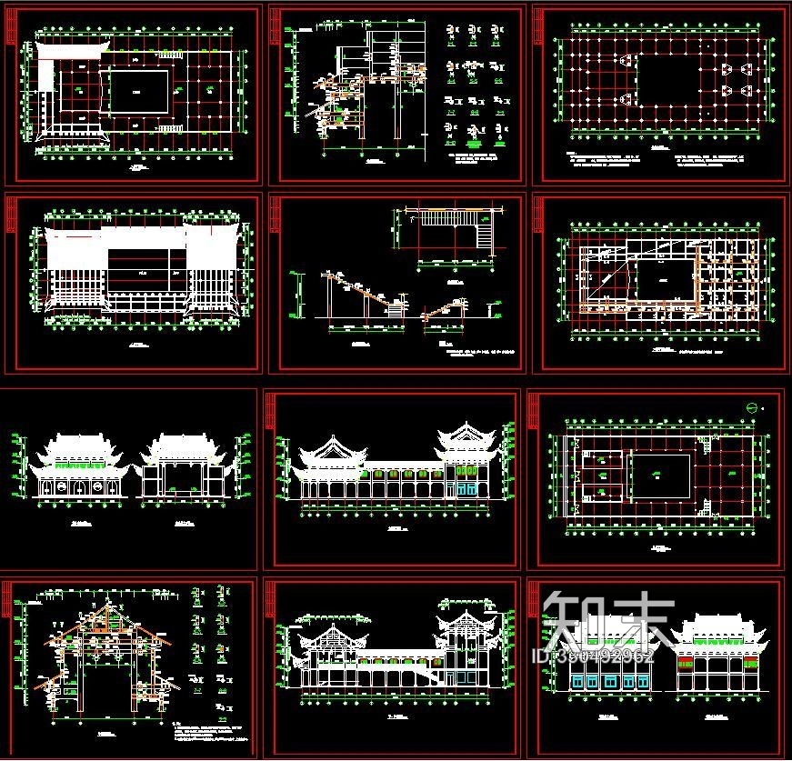 古建筑祠堂戏台设计施工图下载【ID:330492962】