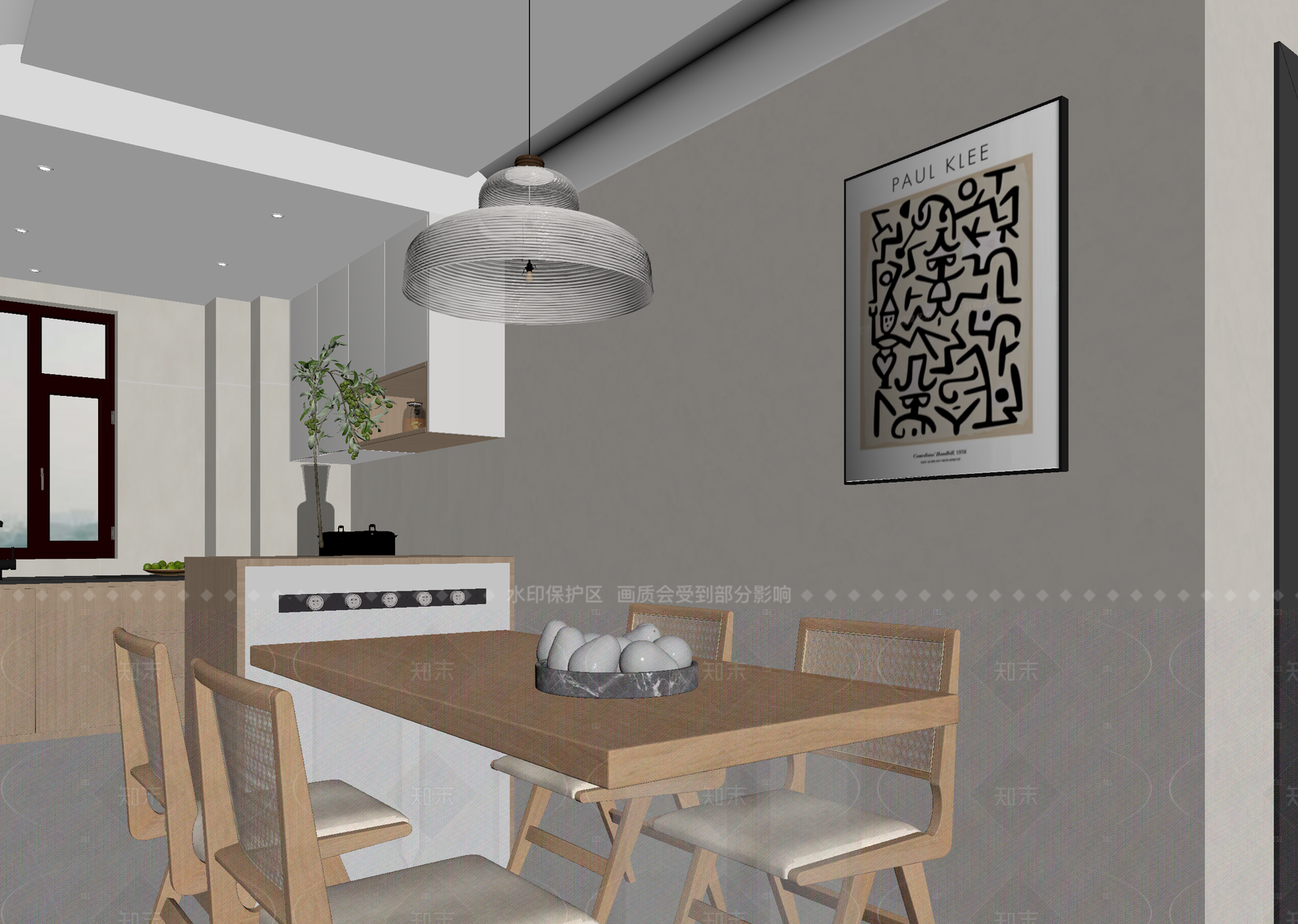 现代家居餐厅3D模型下载【ID:1214637206】