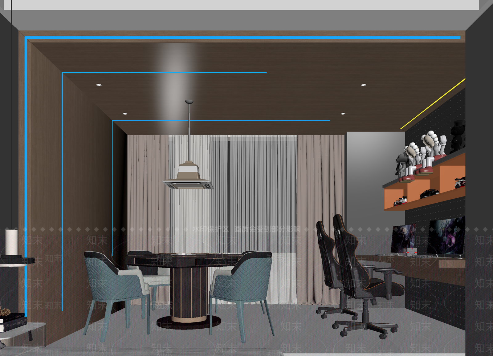 电竞房3D模型下载【ID:1214012194】