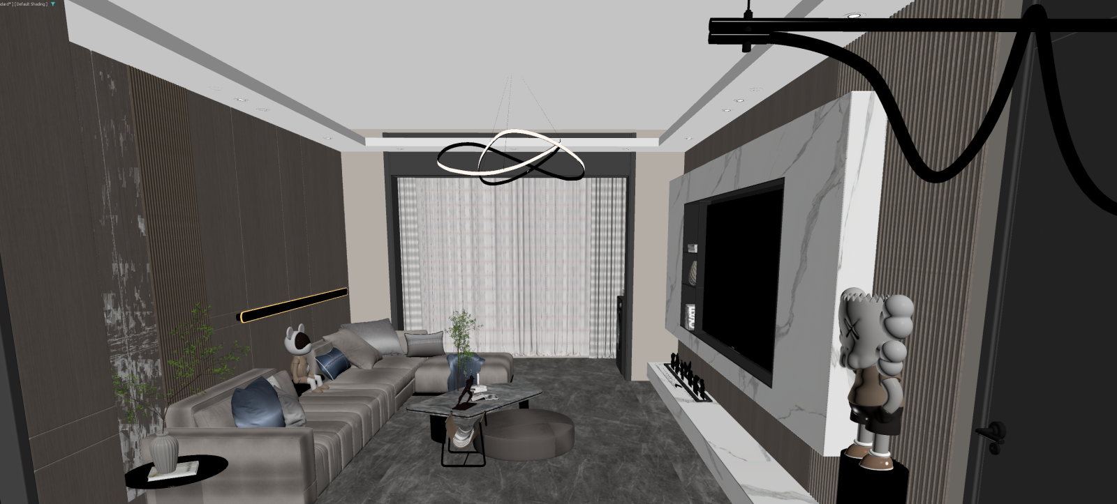 现代家居客厅3D模型下载【ID:1221472338】