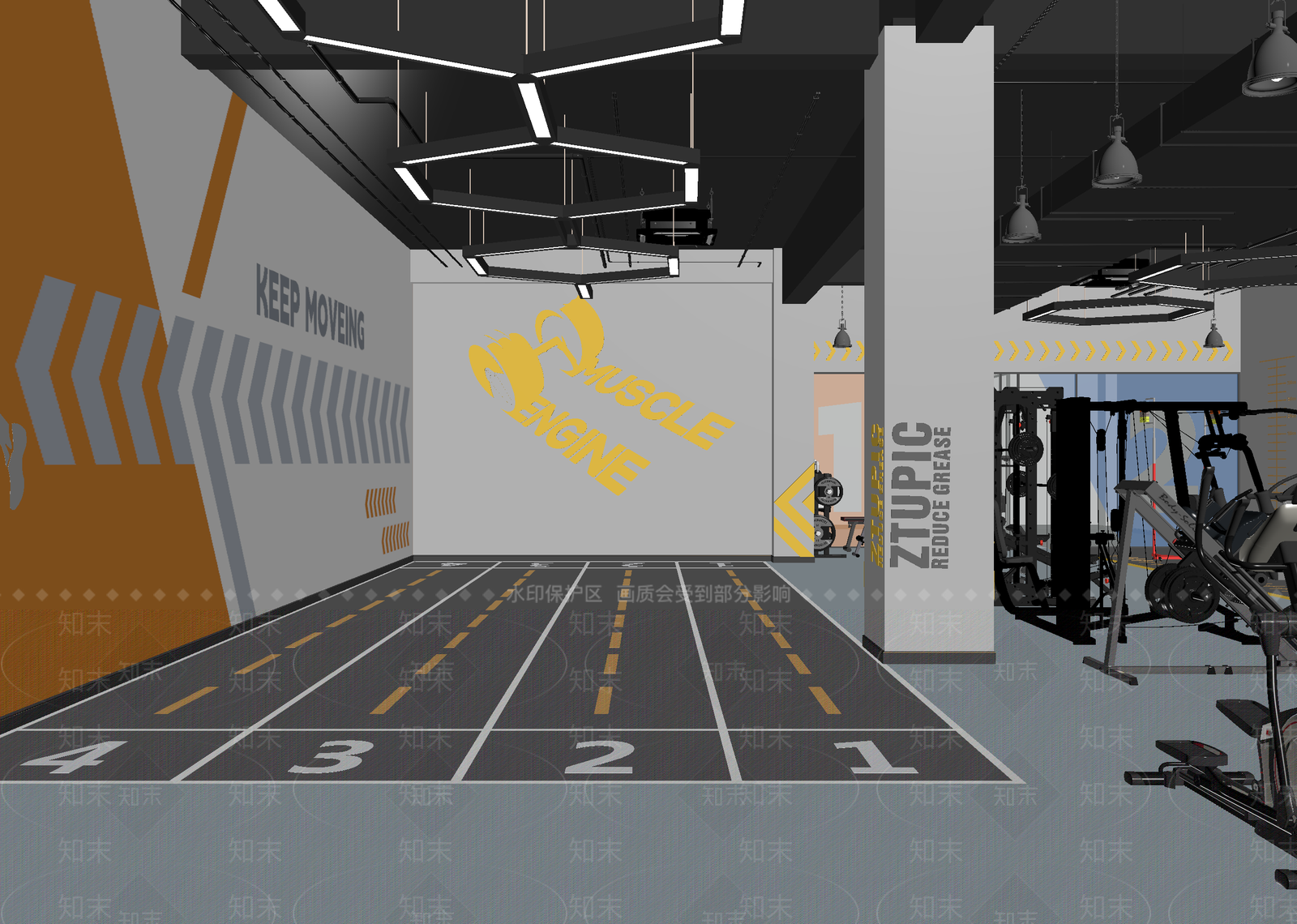 现代健身房3D模型下载【ID:1214128329】