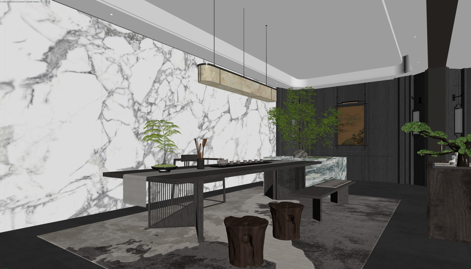 新中式茶馆3D模型下载【ID:1221512421】