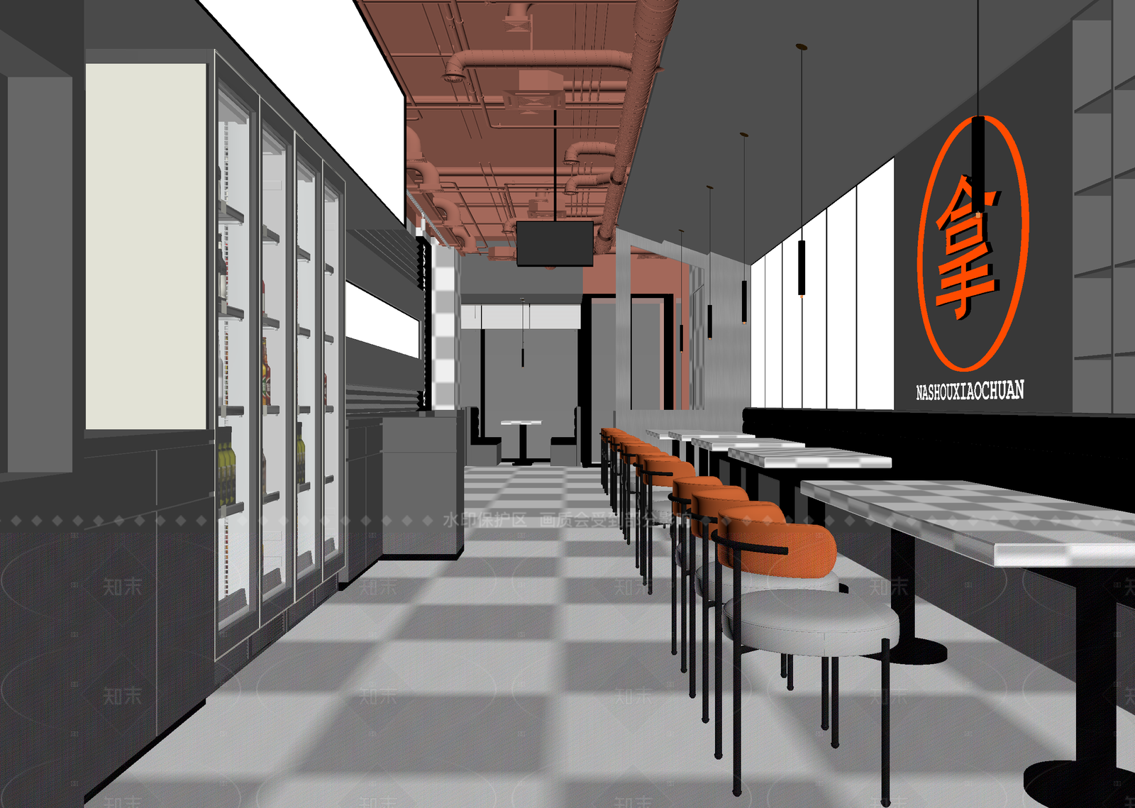 现代快餐店3D模型下载【ID:1214639372】