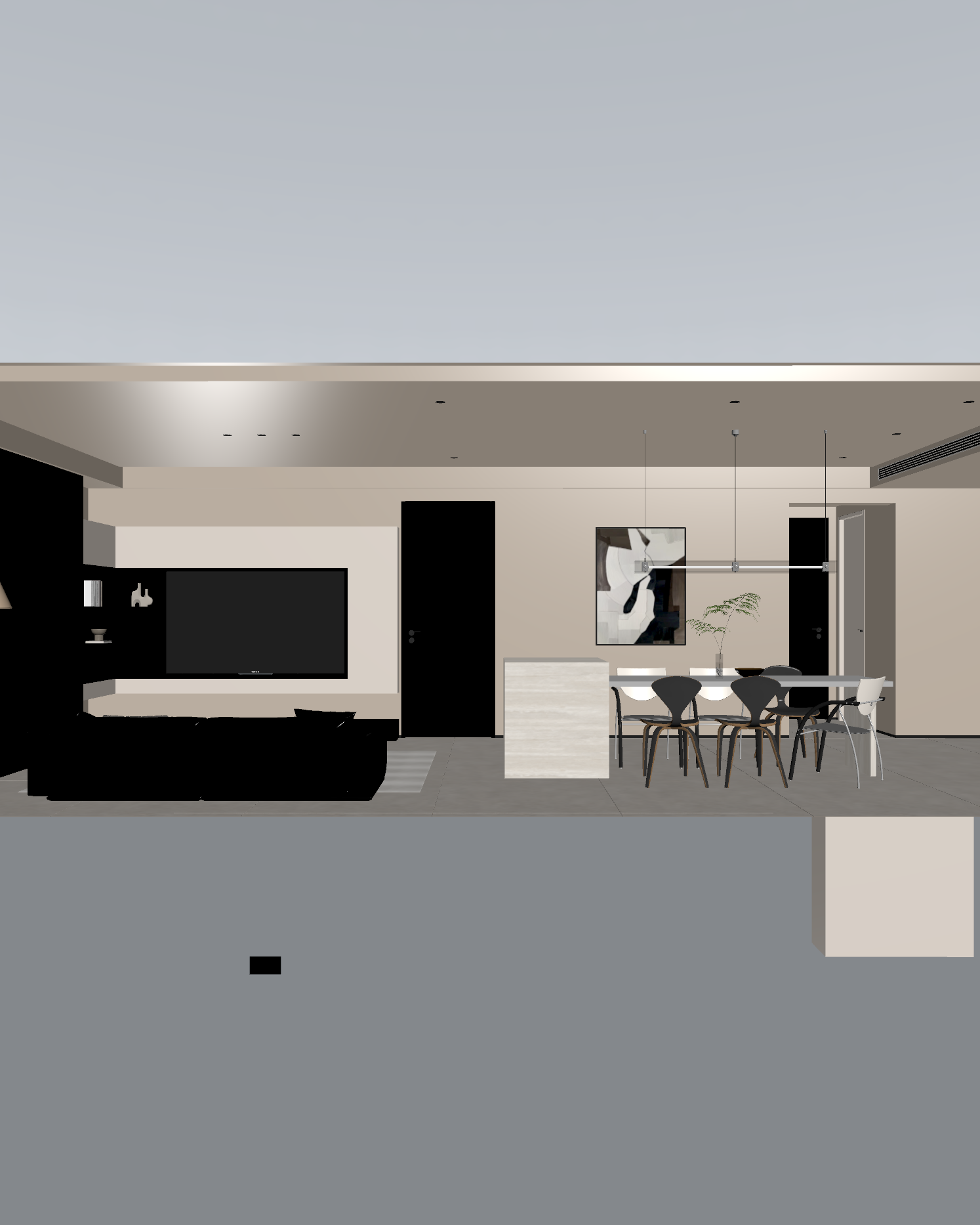 现代客餐厅3D模型下载【ID:1221990604】
