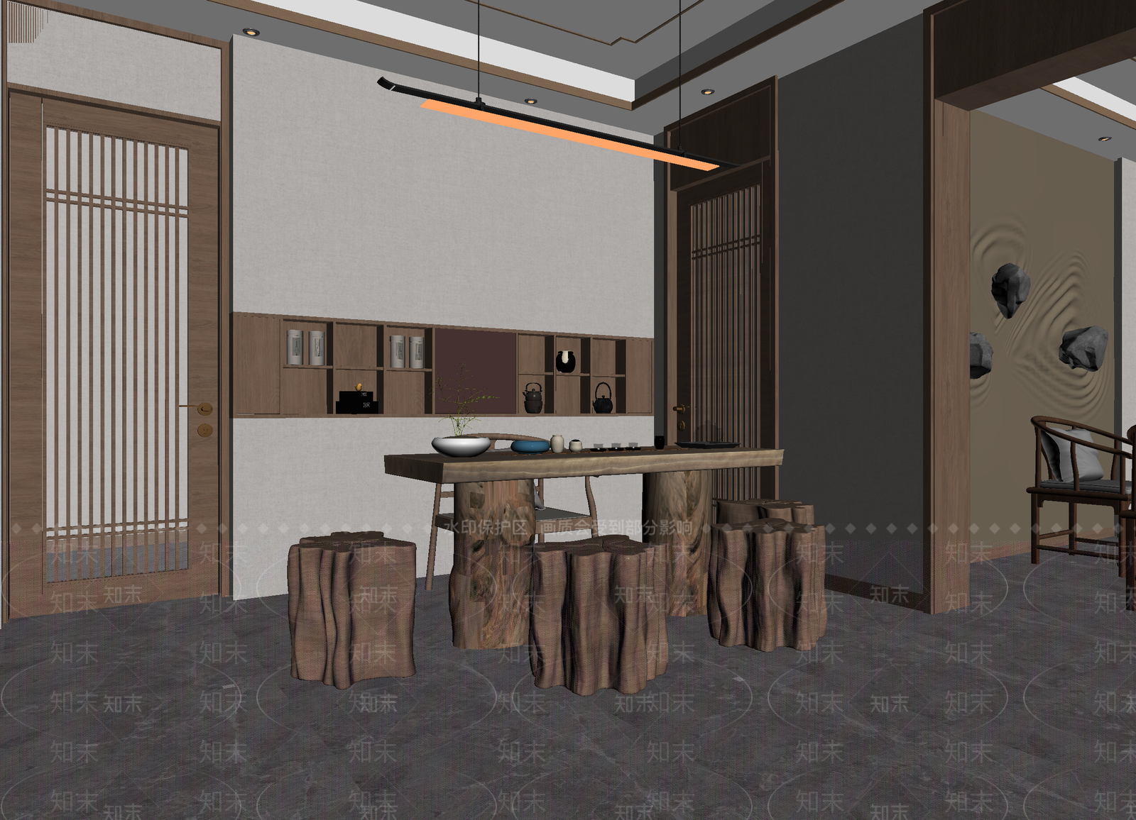 新中式茶馆3D模型下载【ID:1214113166】