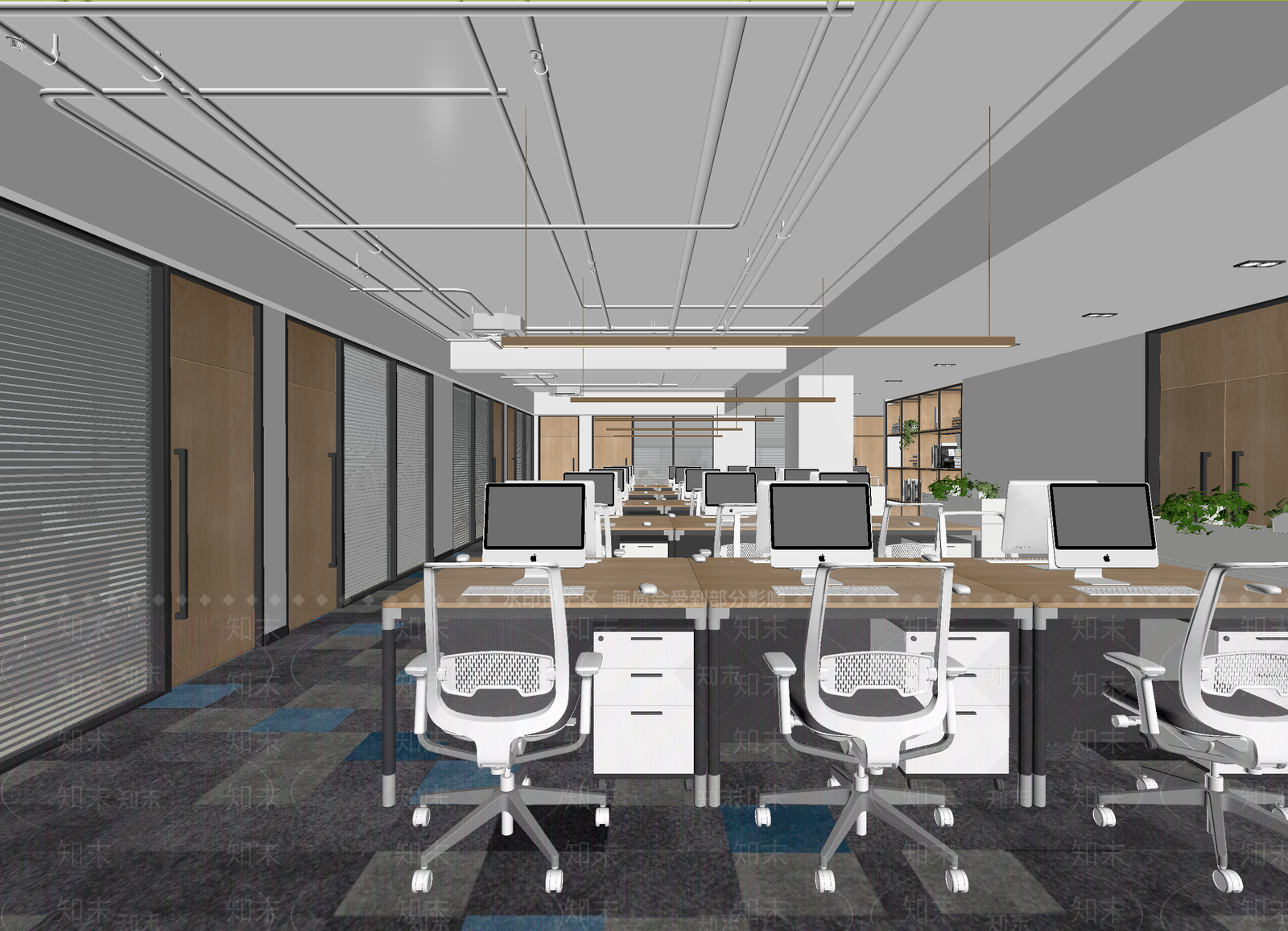 现代办公区3D模型下载【ID:1215048541】