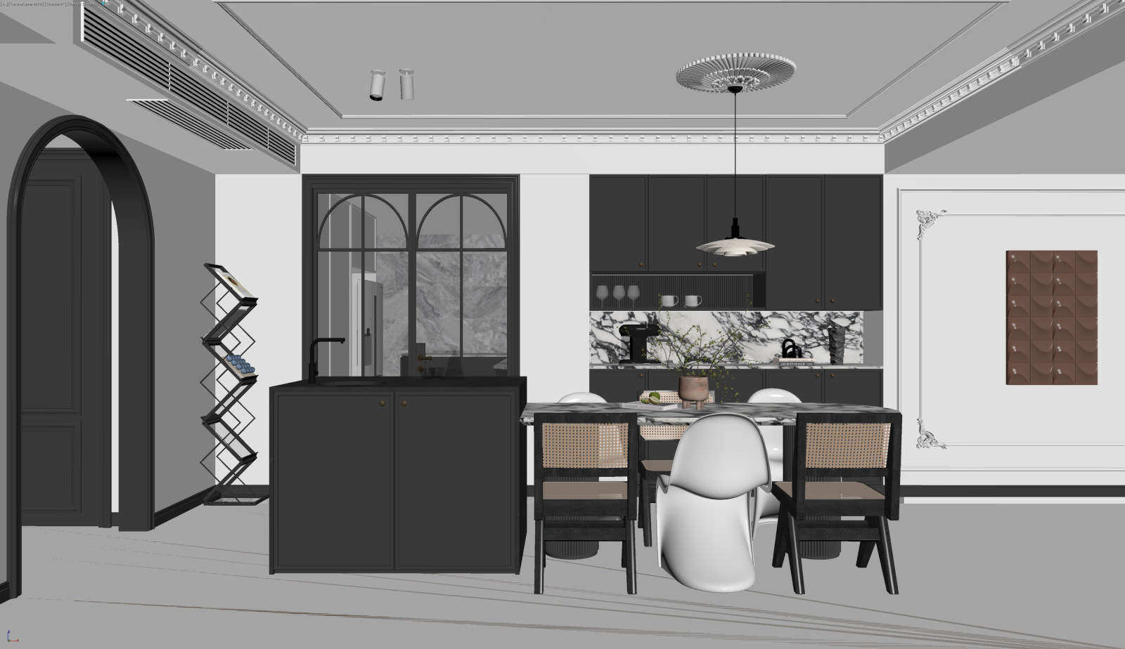 法式家居餐厅3D模型下载【ID:1221504734】