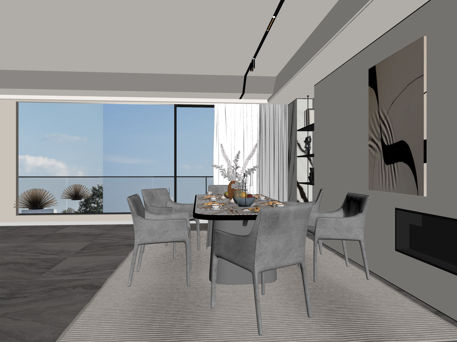 家居餐厅3D模型下载【ID:1222123232】