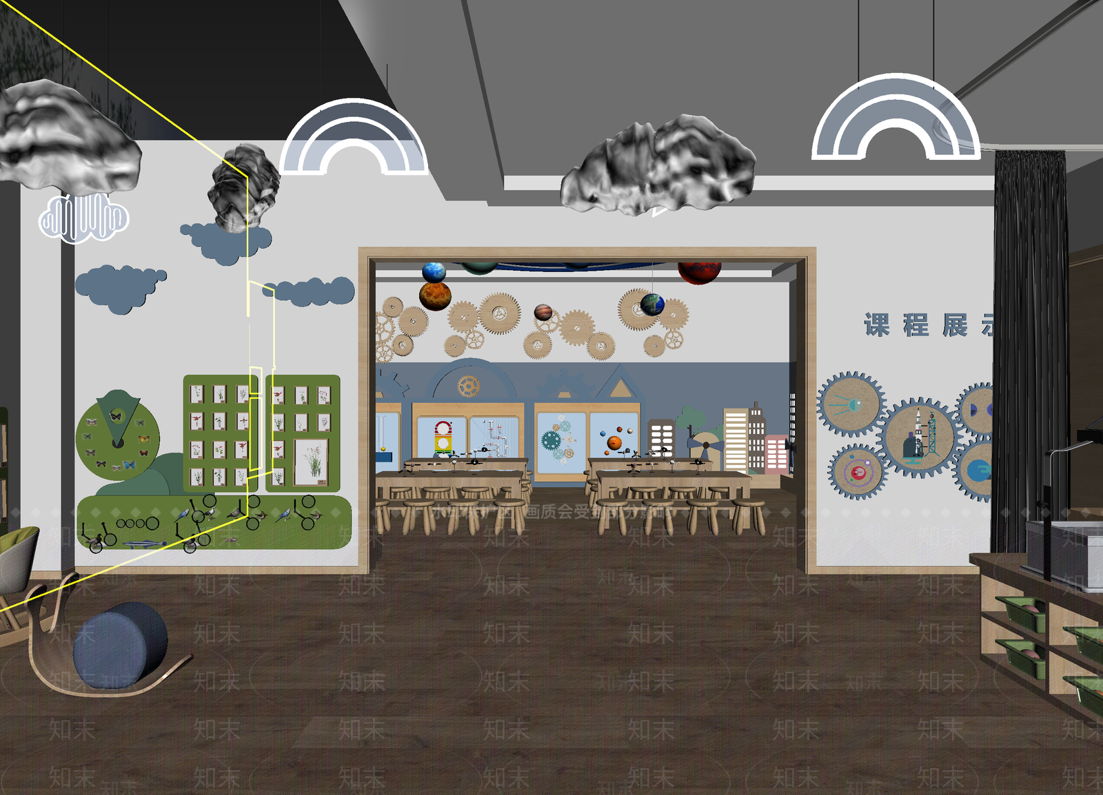 现代教室3D模型下载【ID:1214176049】