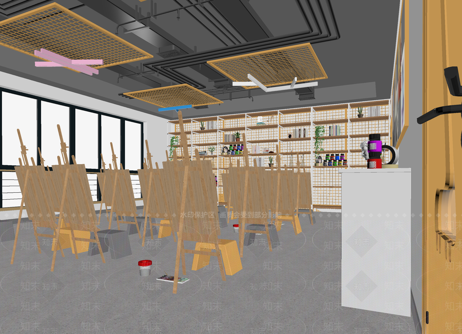 现代教室3D模型下载【ID:1214171892】