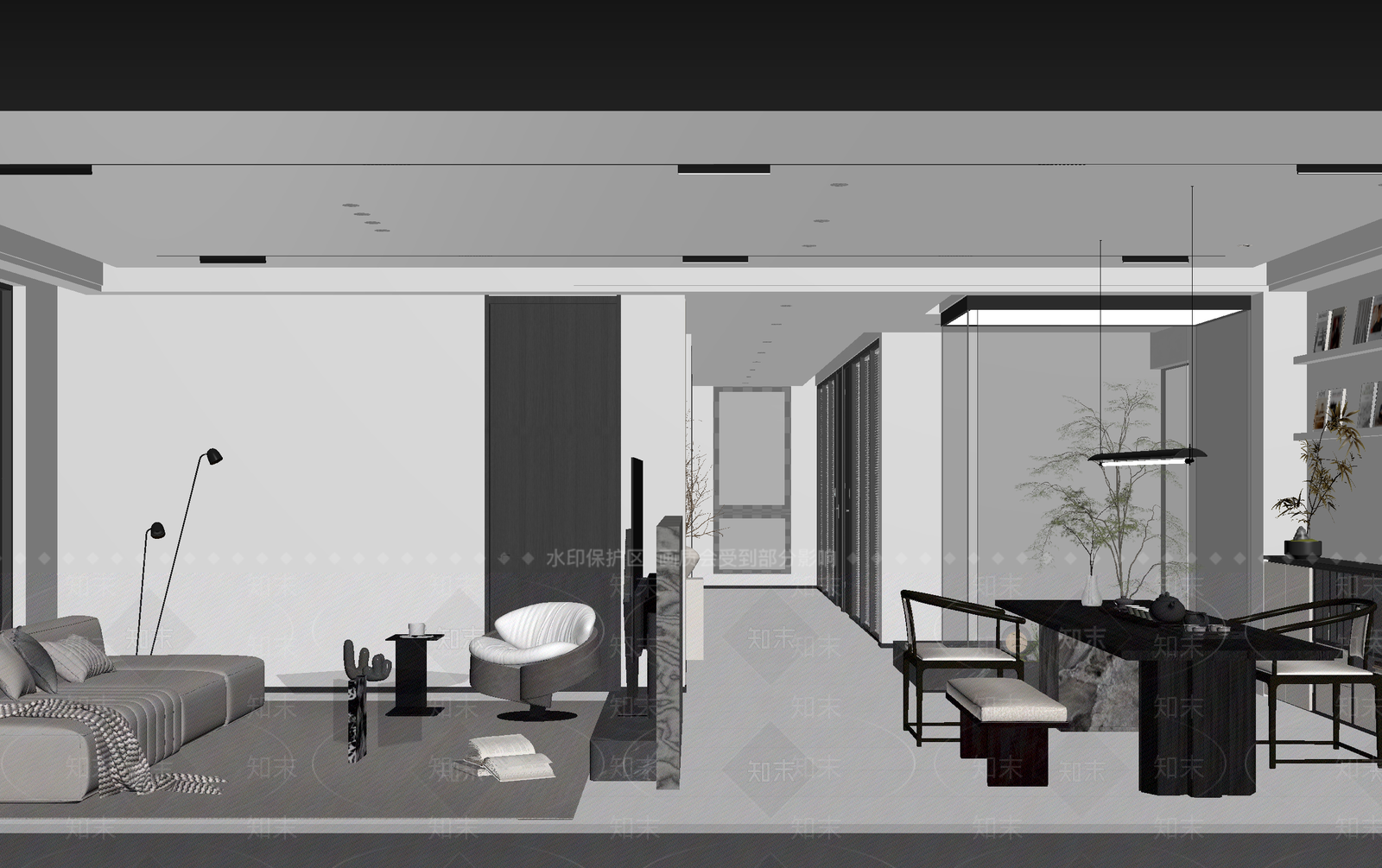 现代客餐厅3D模型下载【ID:1215121962】