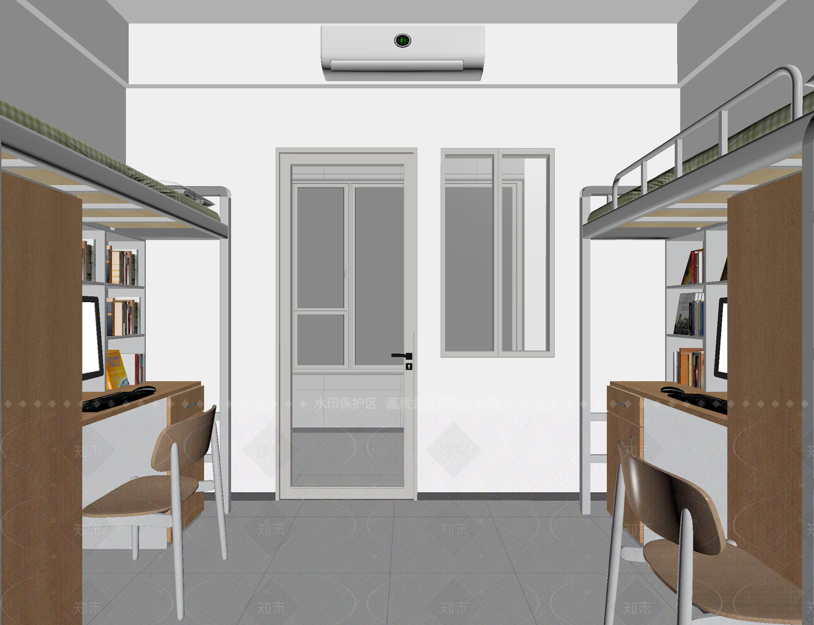 现代宿舍3D模型下载【ID:1214960209】