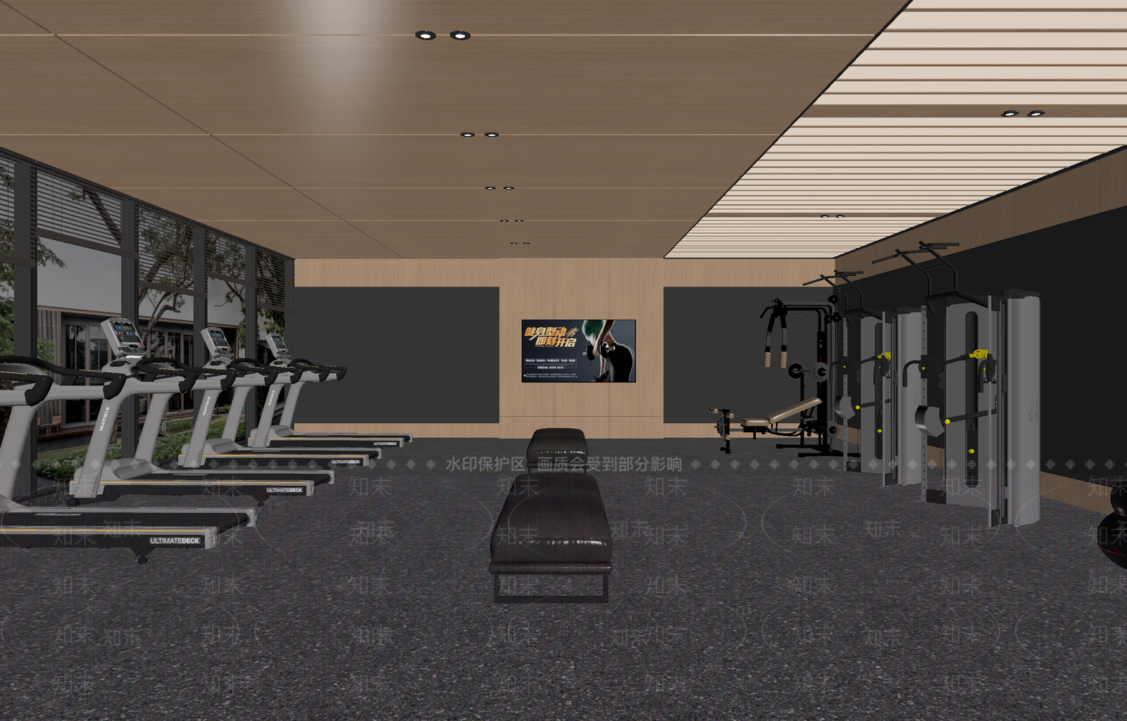 现代健身房3D模型下载【ID:1213945341】