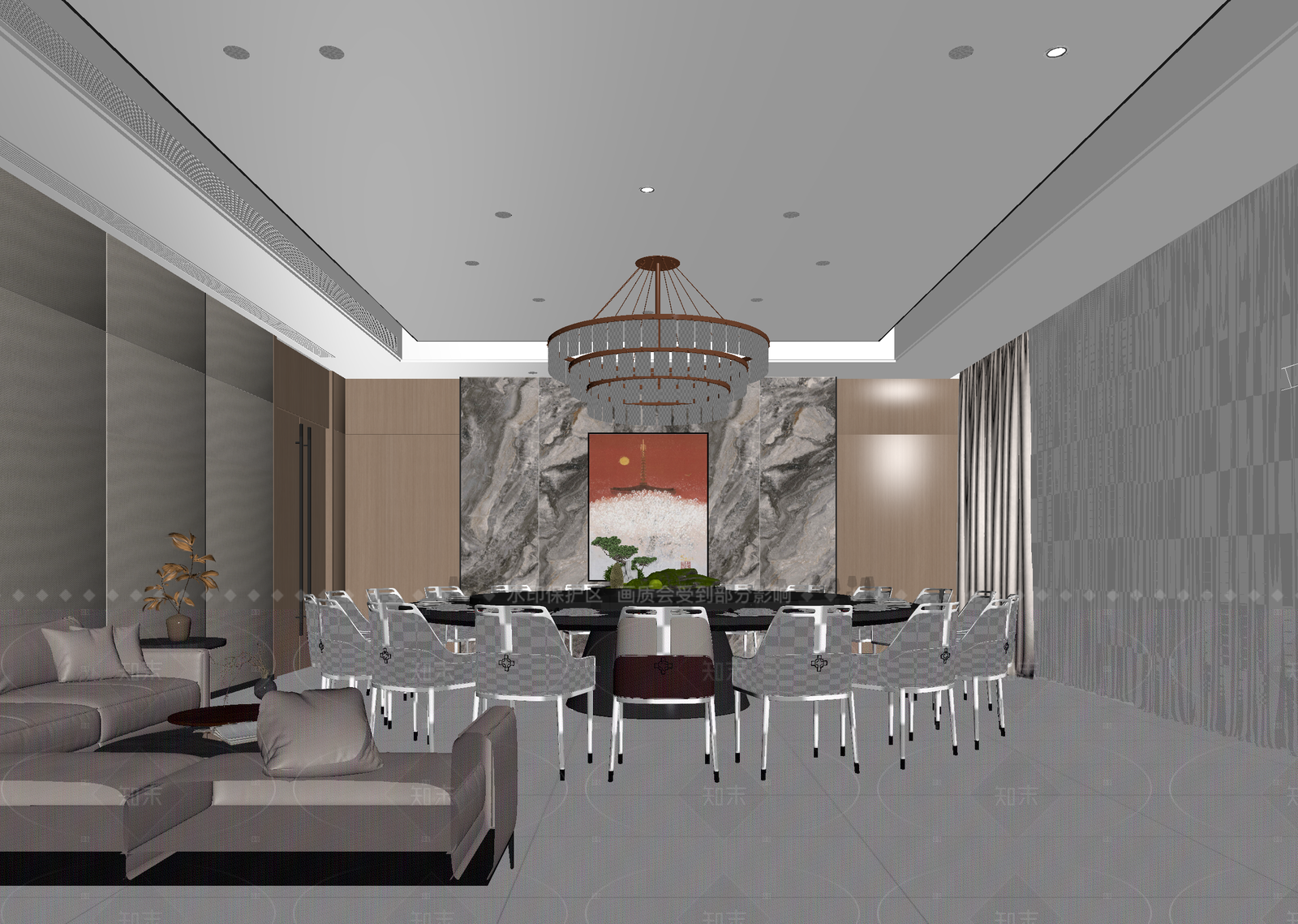 现代客餐厅3D模型下载【ID:1214961211】