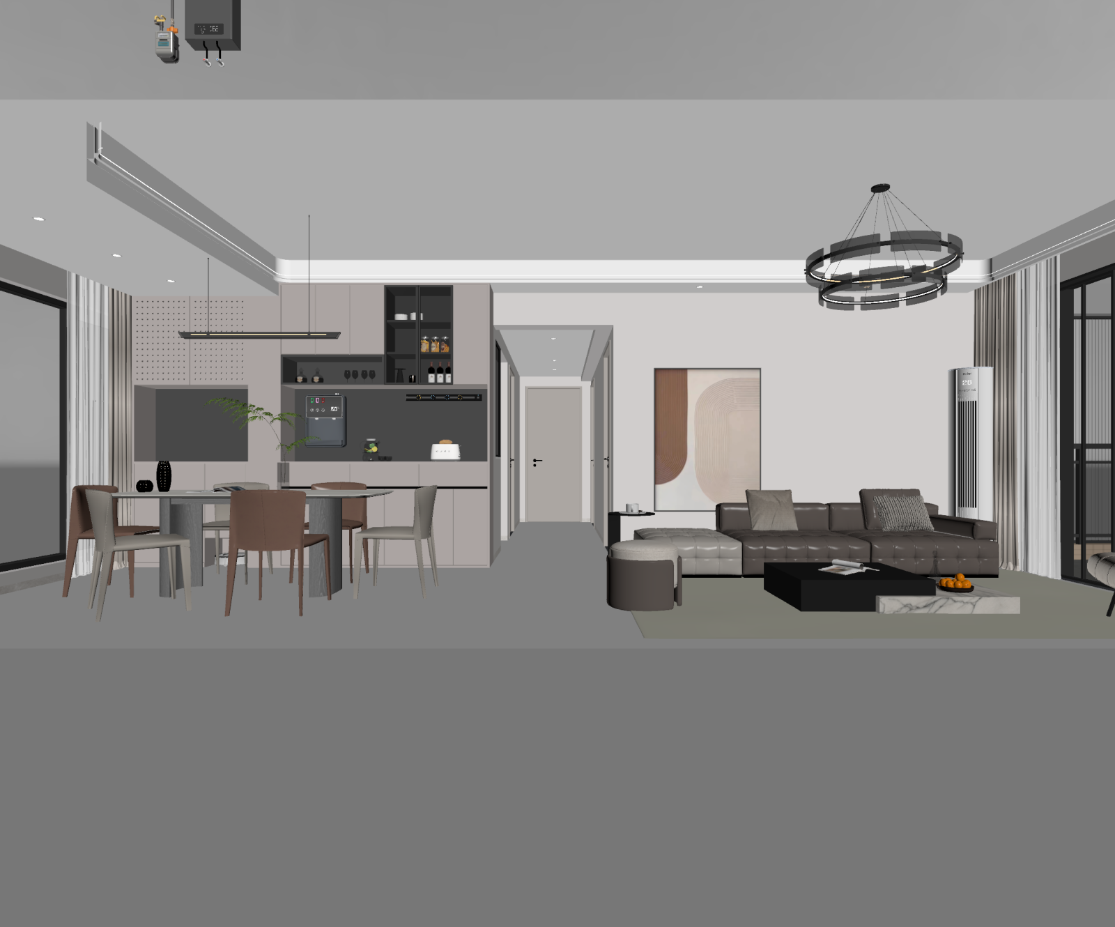 现代客餐厅3D模型下载【ID:1221594882】