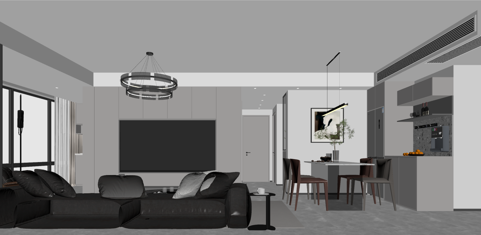 现代客餐厅3D模型下载【ID:1221490178】