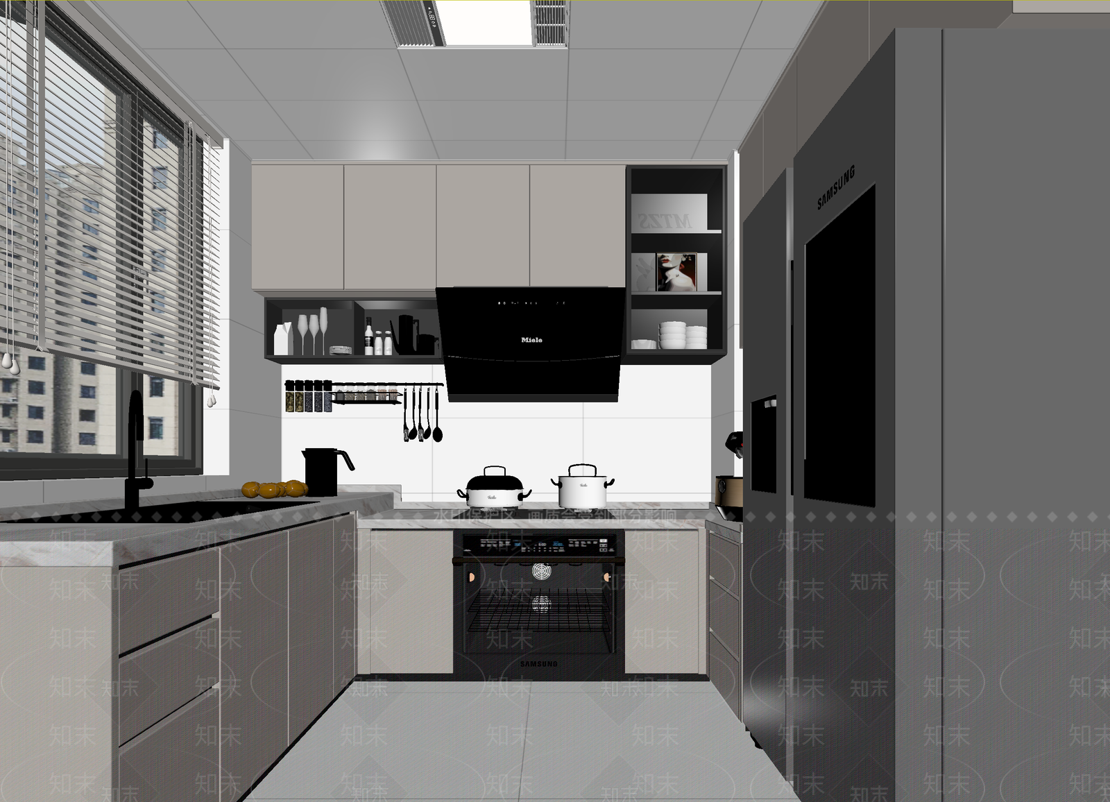 现代后厨3D模型下载【ID:1214138702】