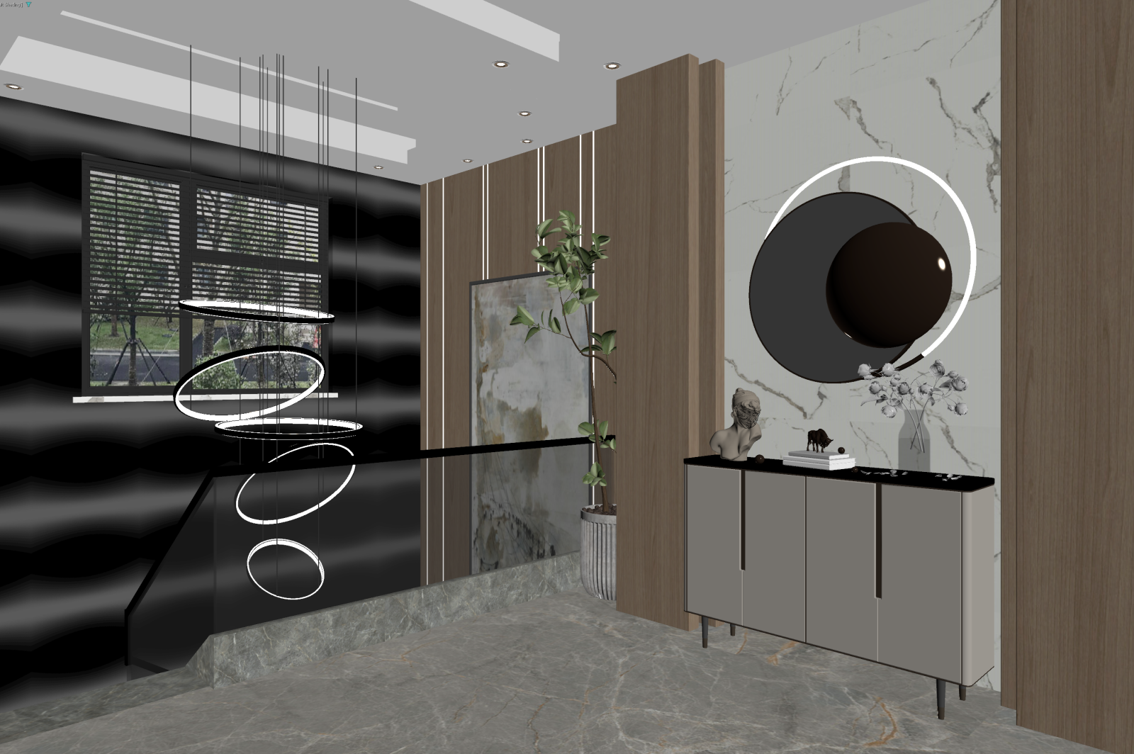 现代玄关3D模型下载【ID:1221750308】