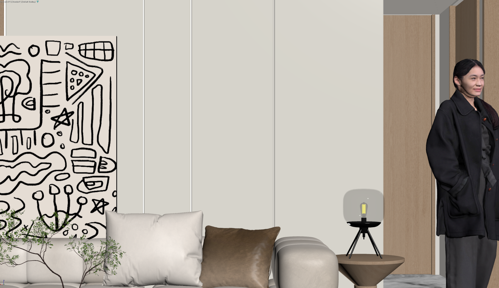 现代家居客厅3D模型下载【ID:1222054775】