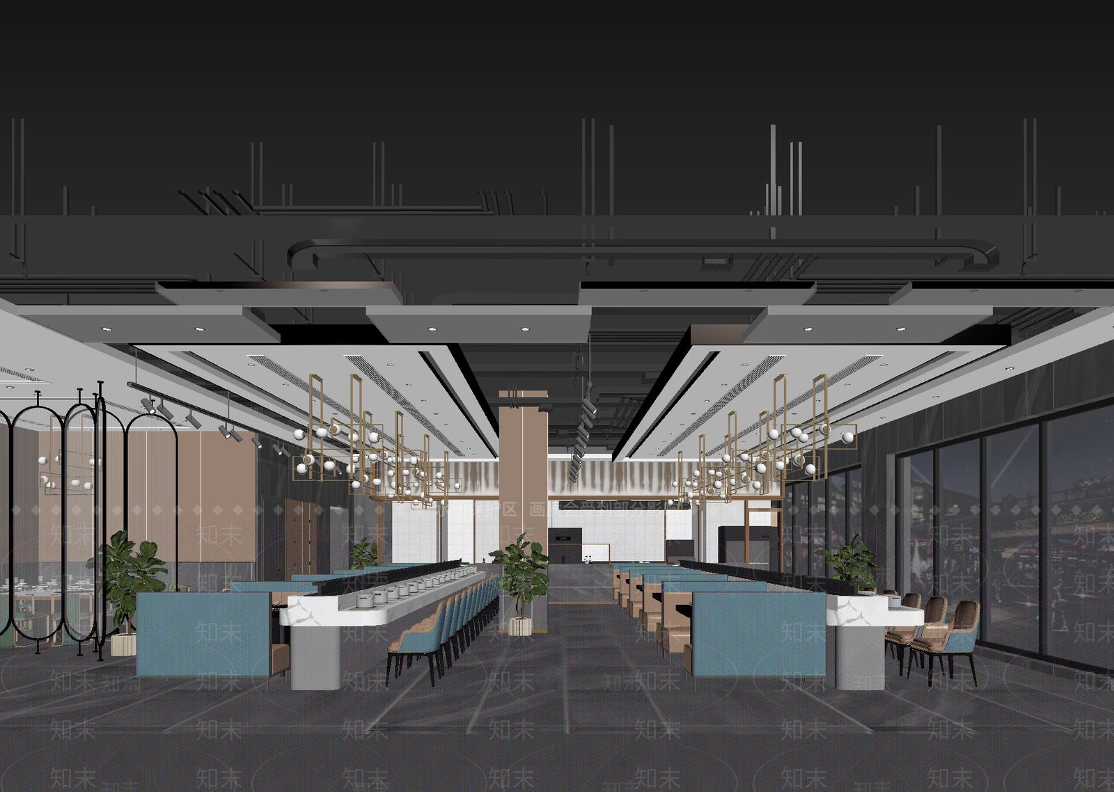 现代咖啡厅3D模型下载【ID:1214315442】