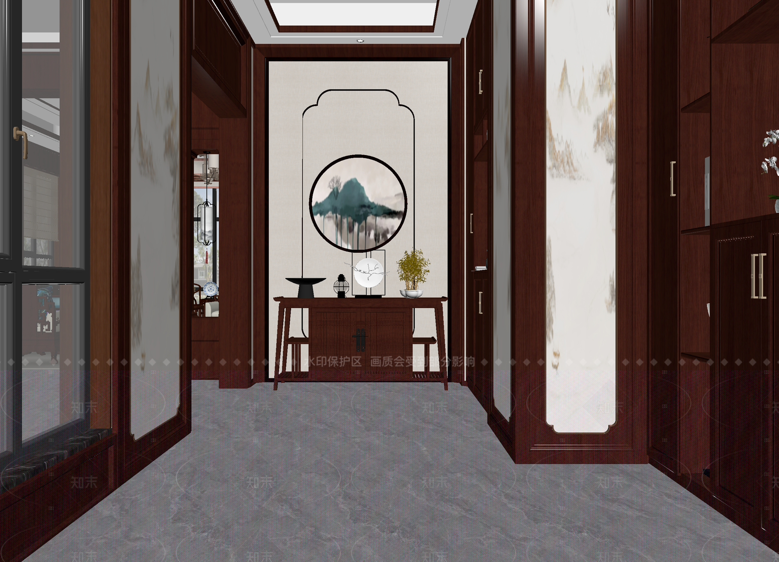 新中式玄关3D模型下载【ID:1214603874】