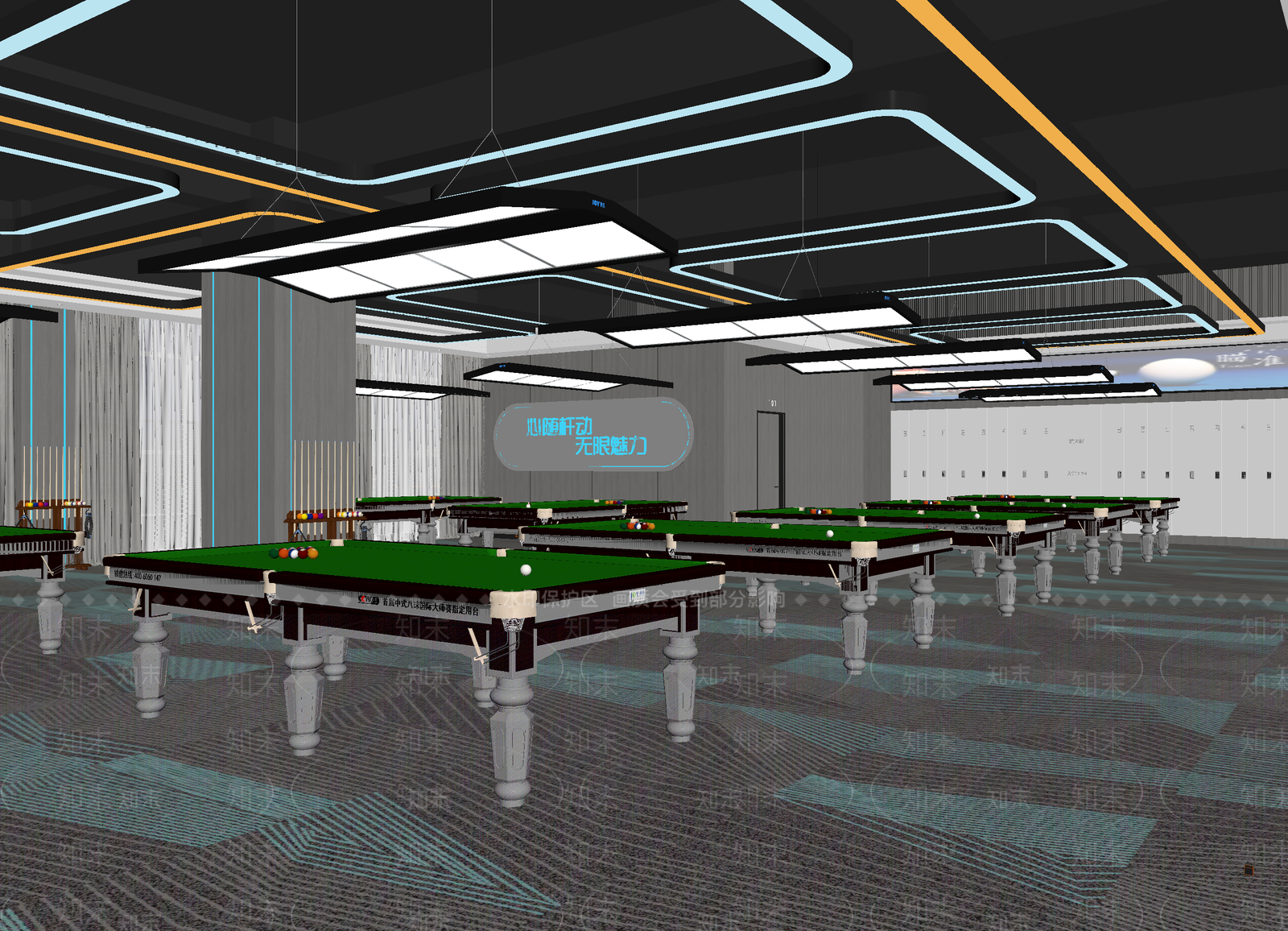 现代台球室3D模型下载【ID:1215108148】