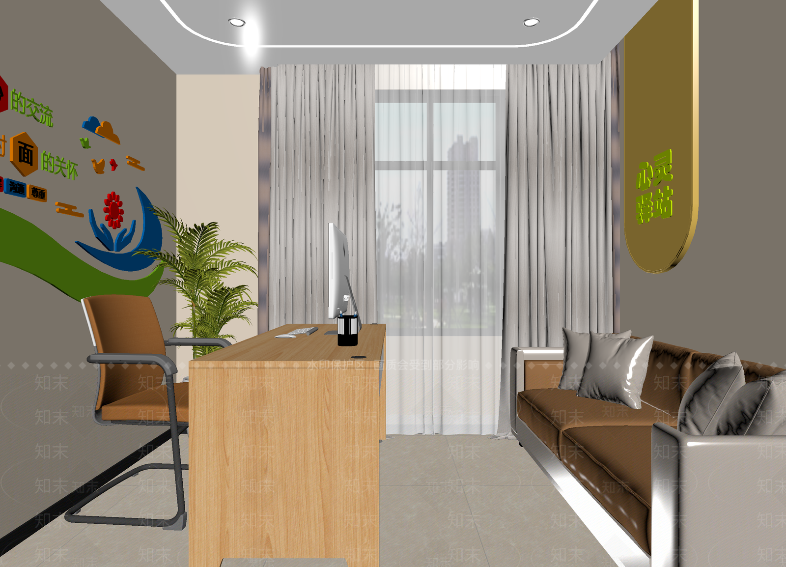 现代接待室3D模型下载【ID:1214155247】