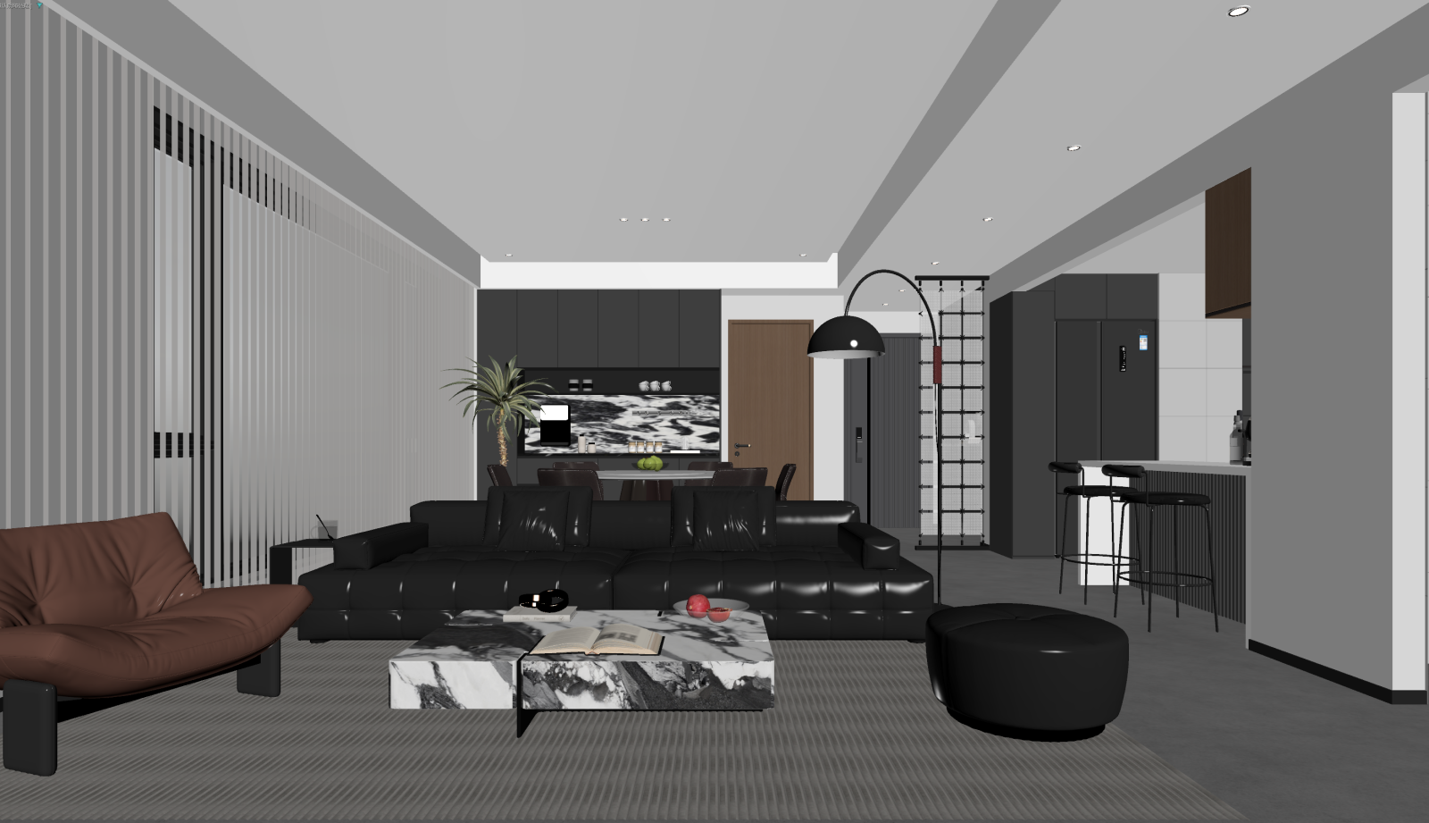 现代客餐厅3D模型下载【ID:1221486402】