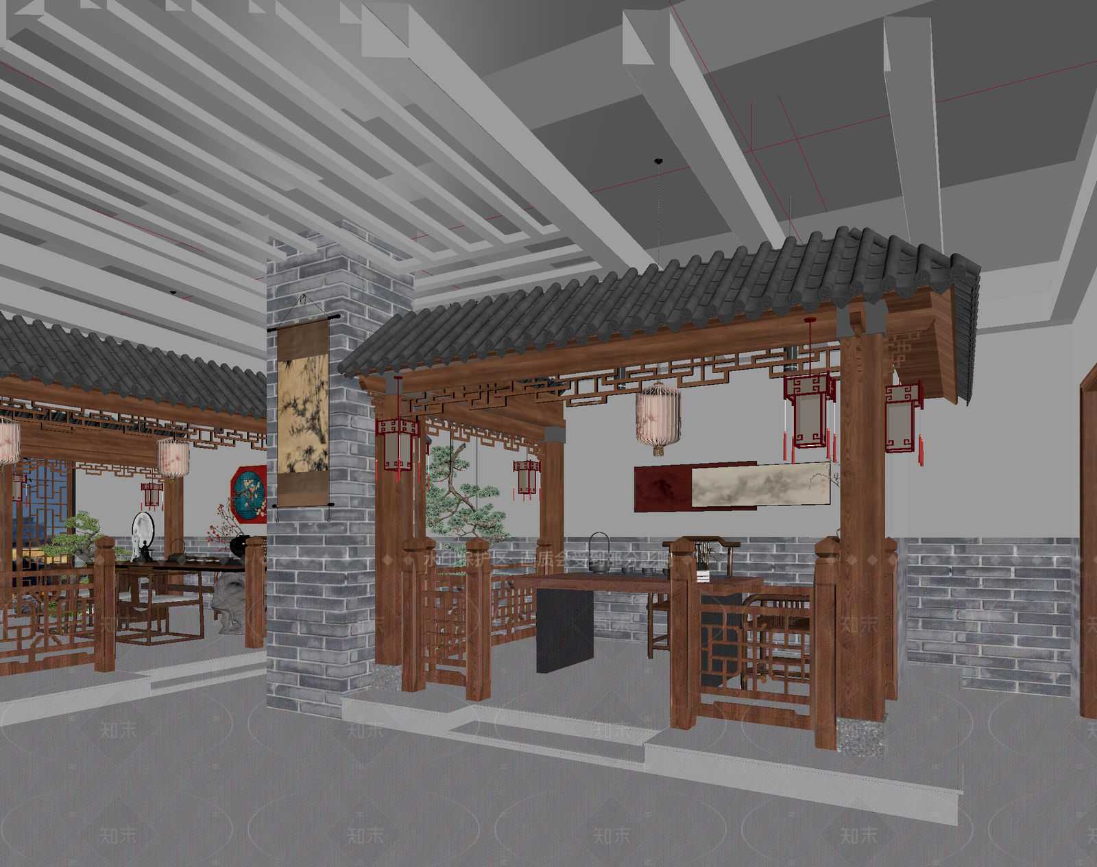 中式茶馆3D模型下载【ID:1214650622】