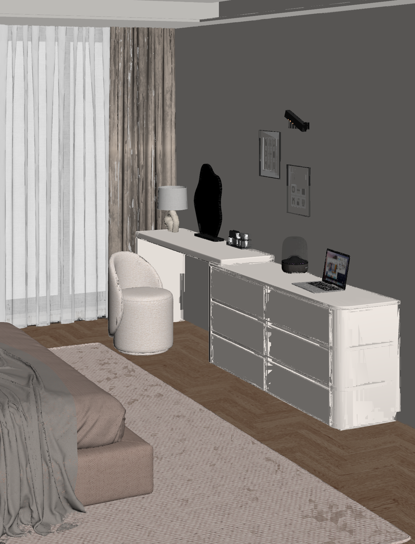 现代家居卧室3D模型下载【ID:1221849781】