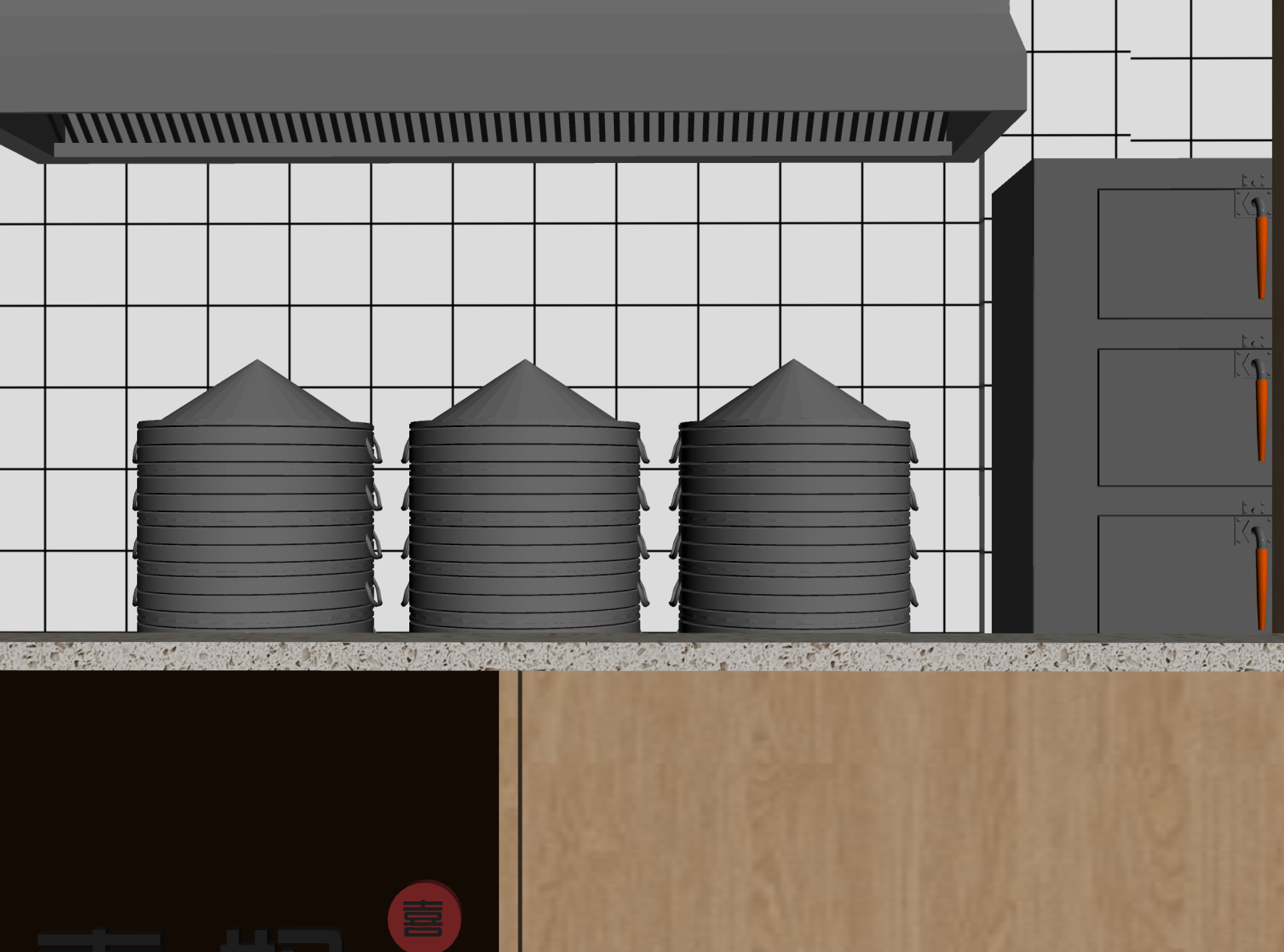 现代后厨3D模型下载【ID:1221707062】