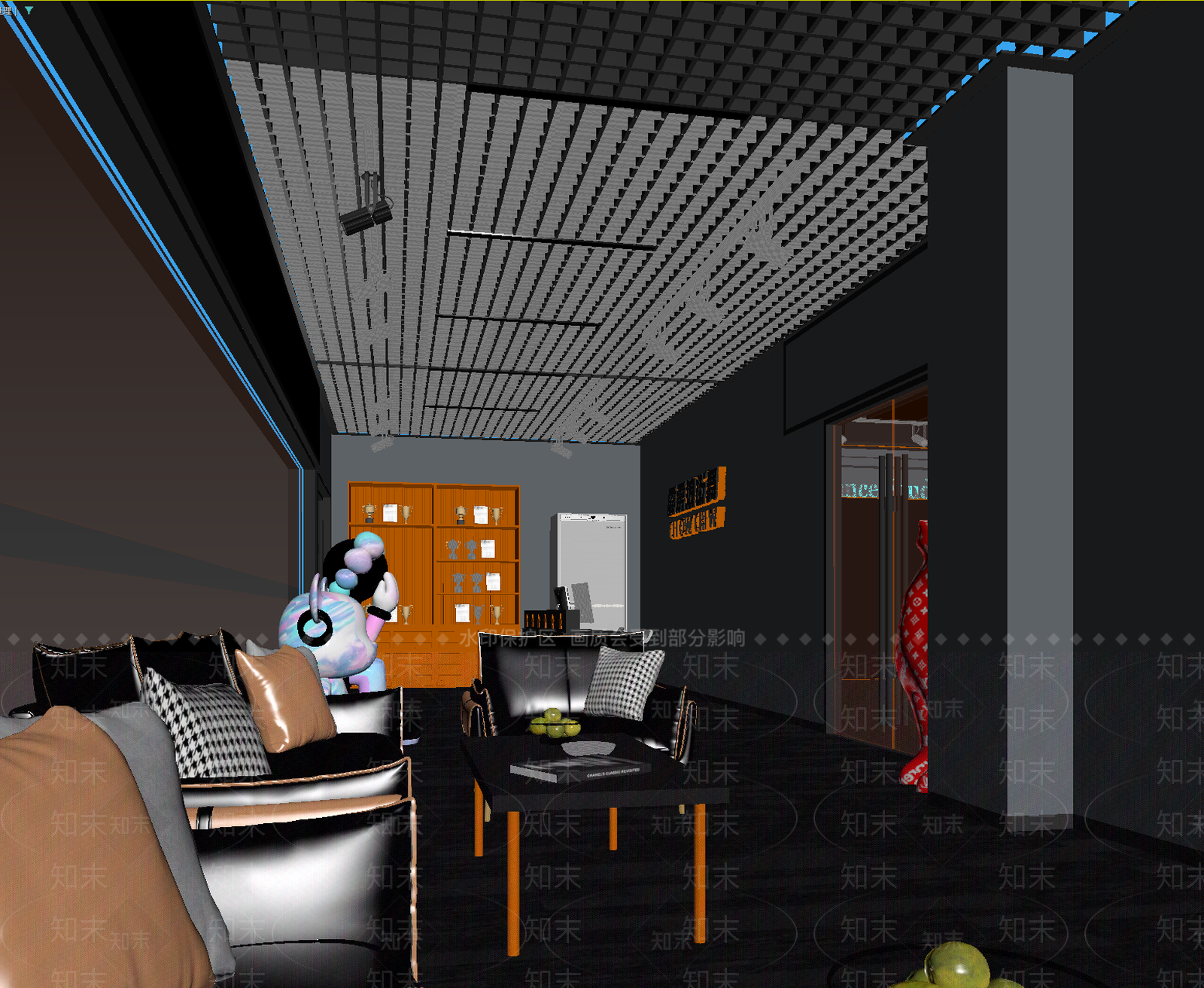 现代接待室3D模型下载【ID:1214352091】