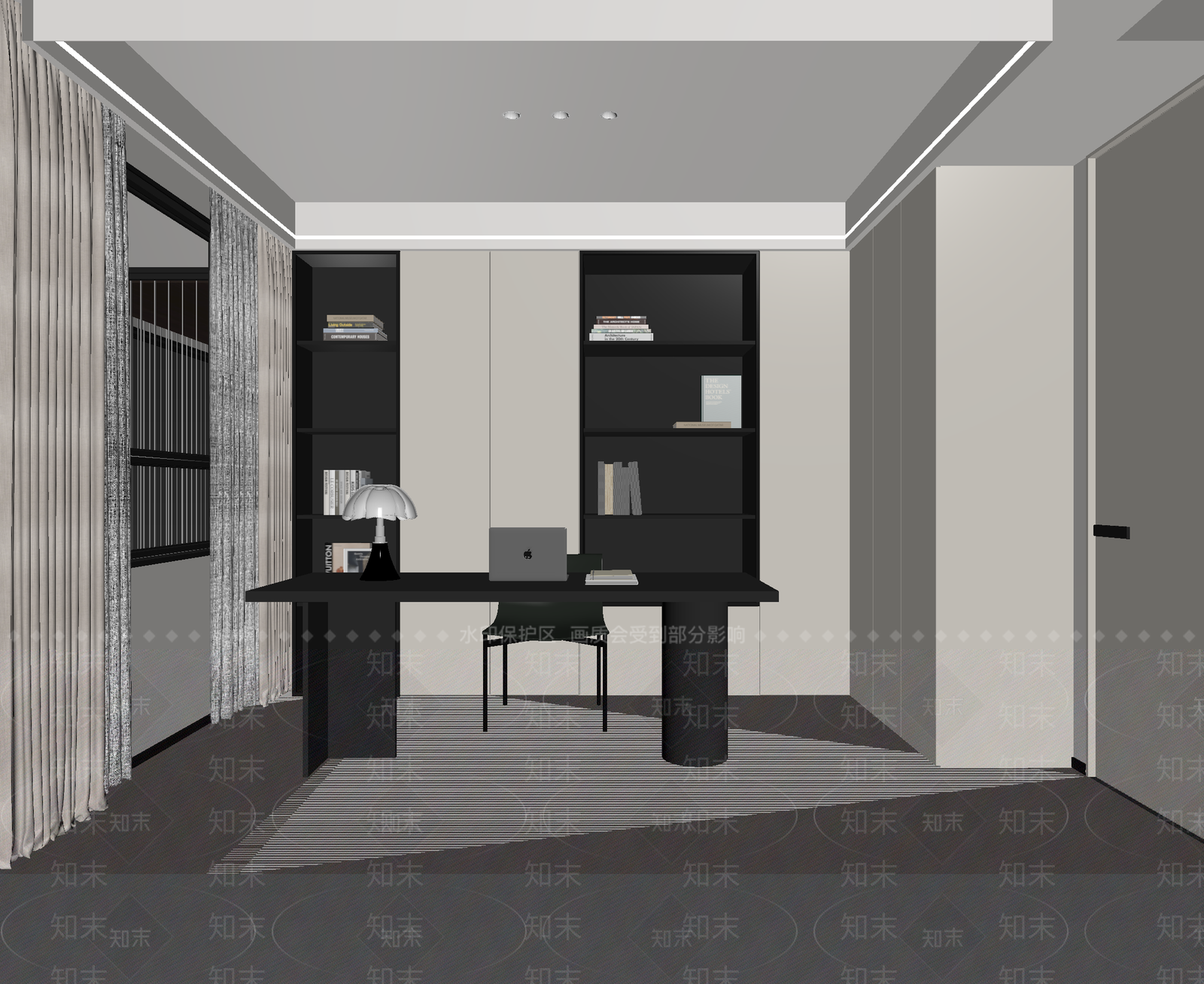 现代书房3D模型下载【ID:1214675087】