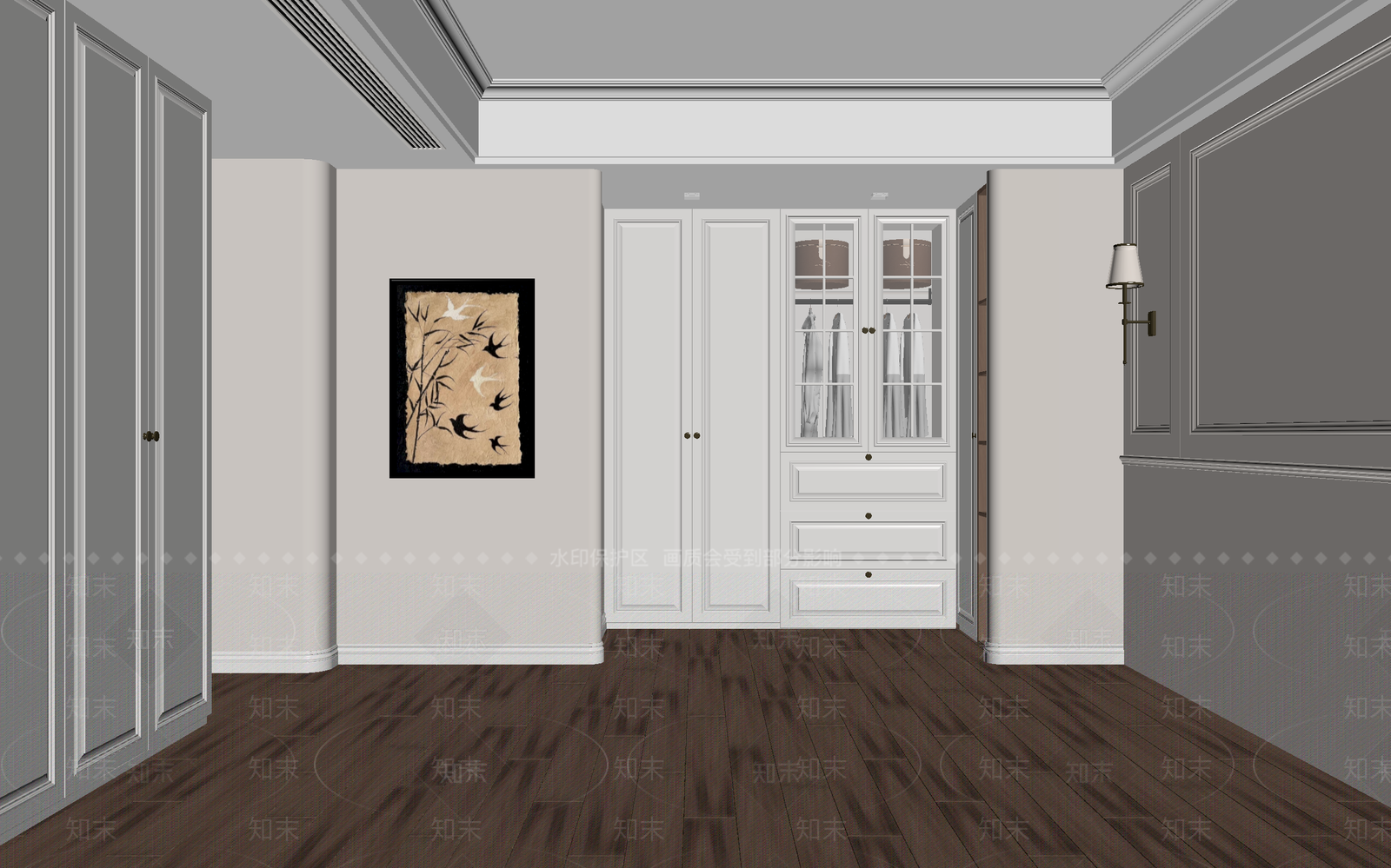 美式衣帽间3D模型下载【ID:1214854311】