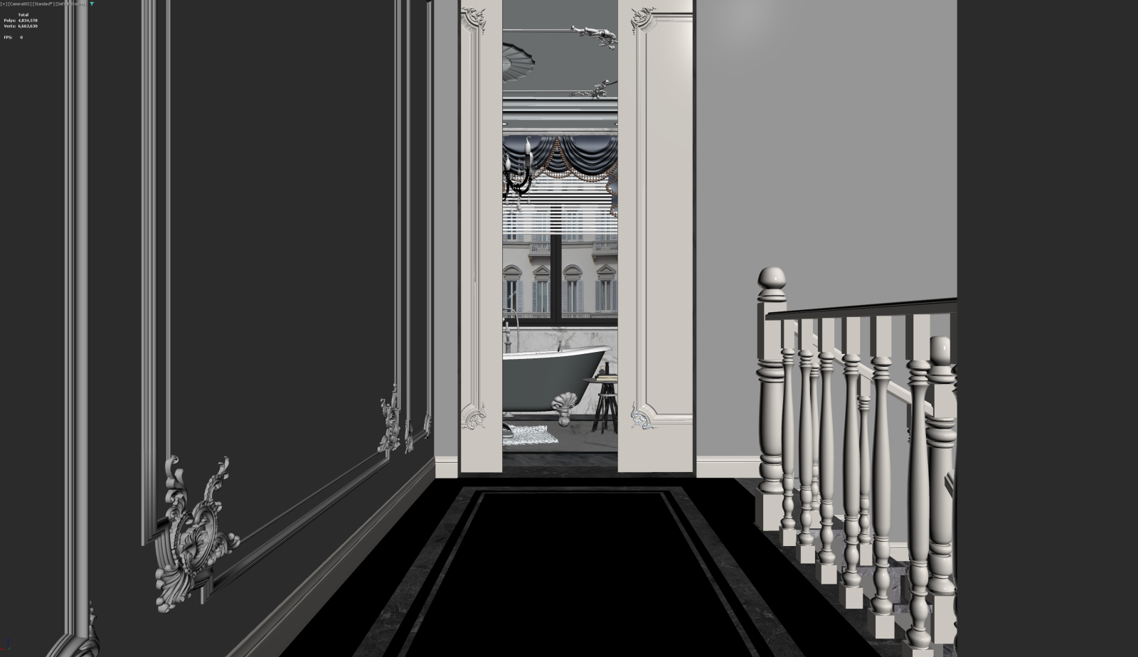 法式玄关3D模型下载【ID:1221488821】
