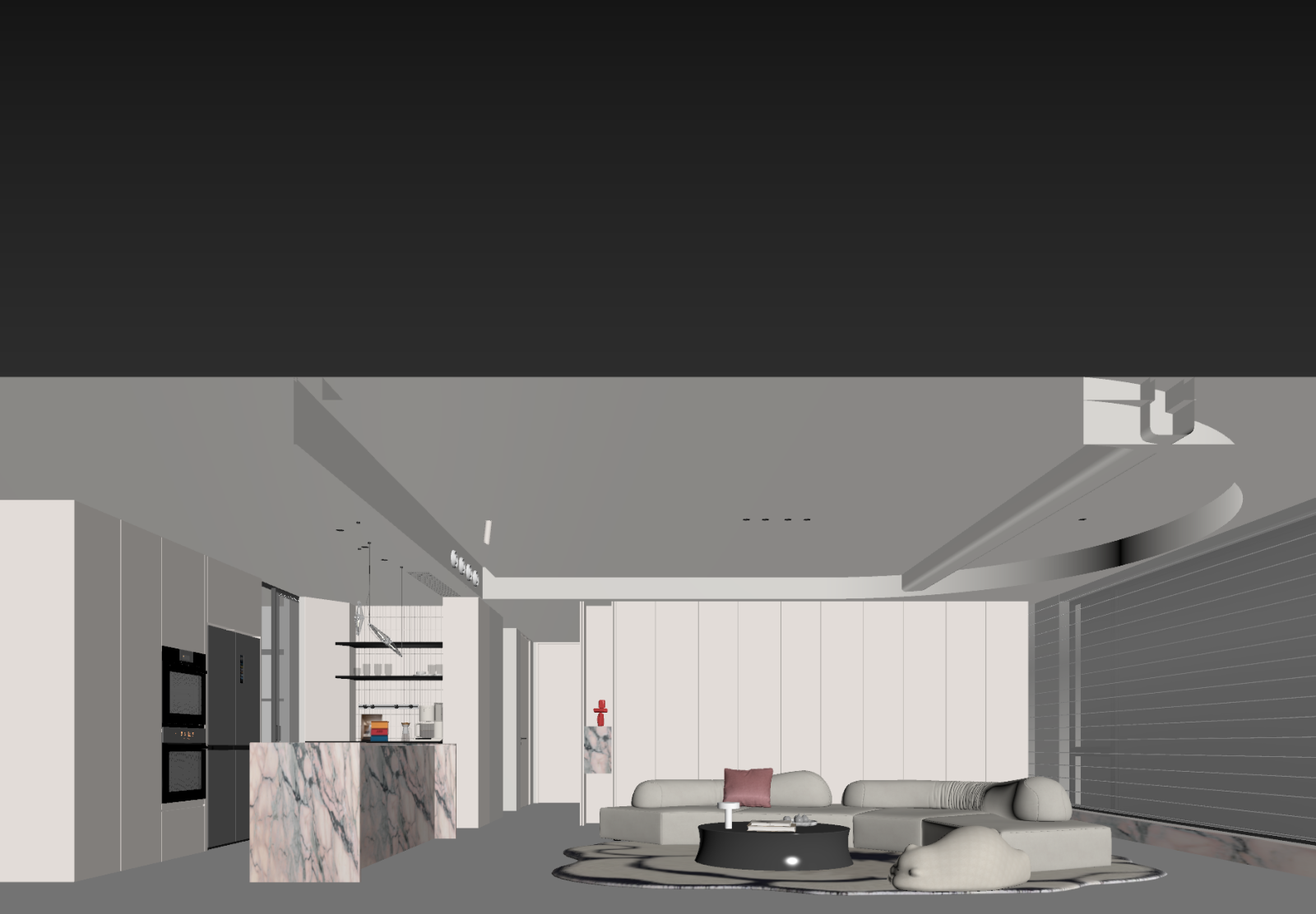 现代客餐厅3D模型下载【ID:1221925622】