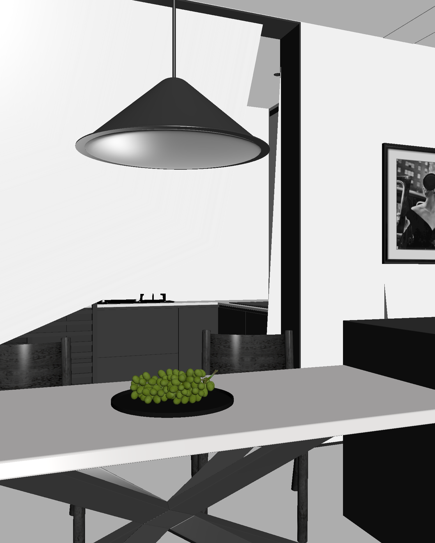 现代家居餐厅3D模型下载【ID:1221451590】