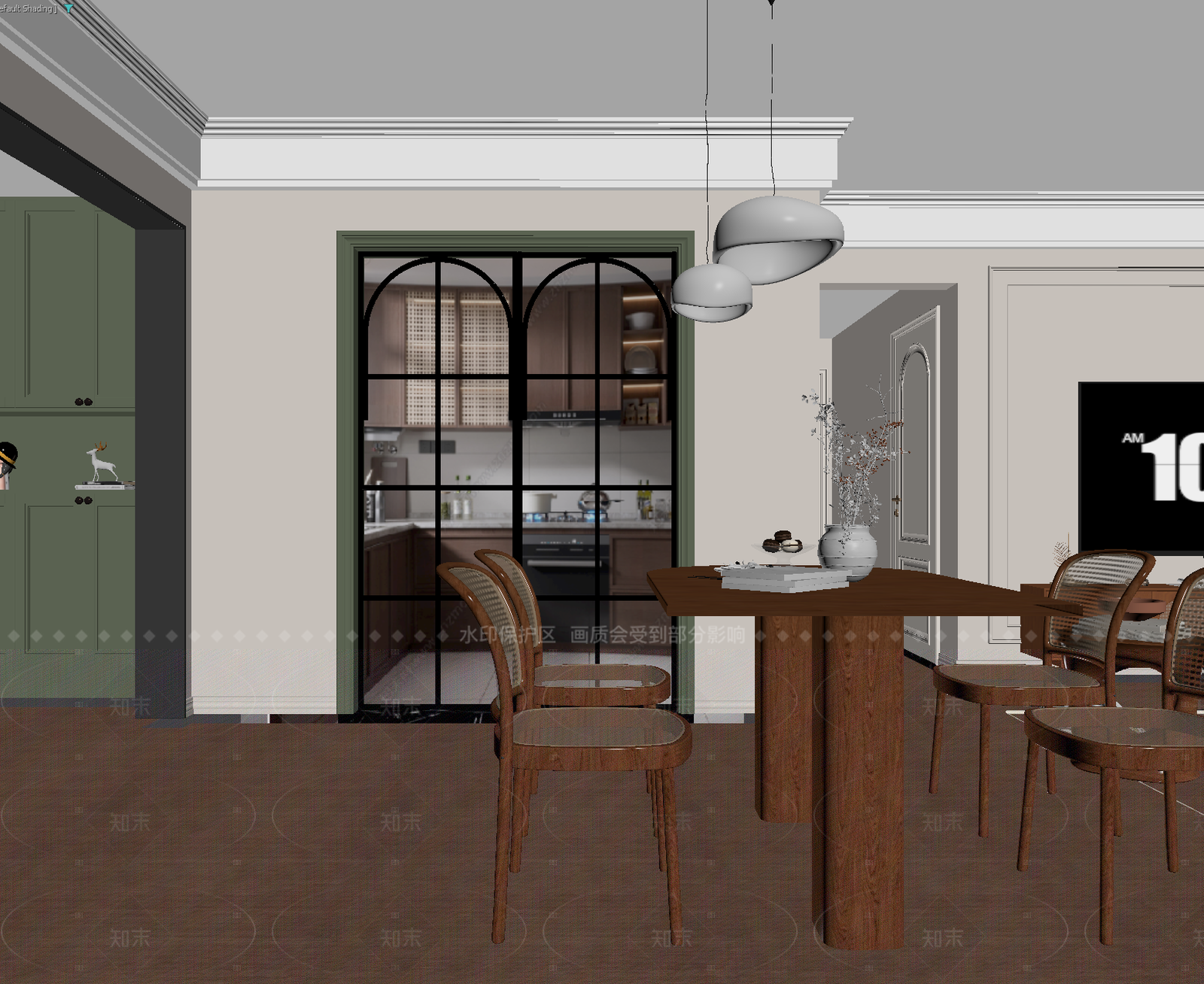 法式家居餐厅3D模型下载【ID:1214607849】