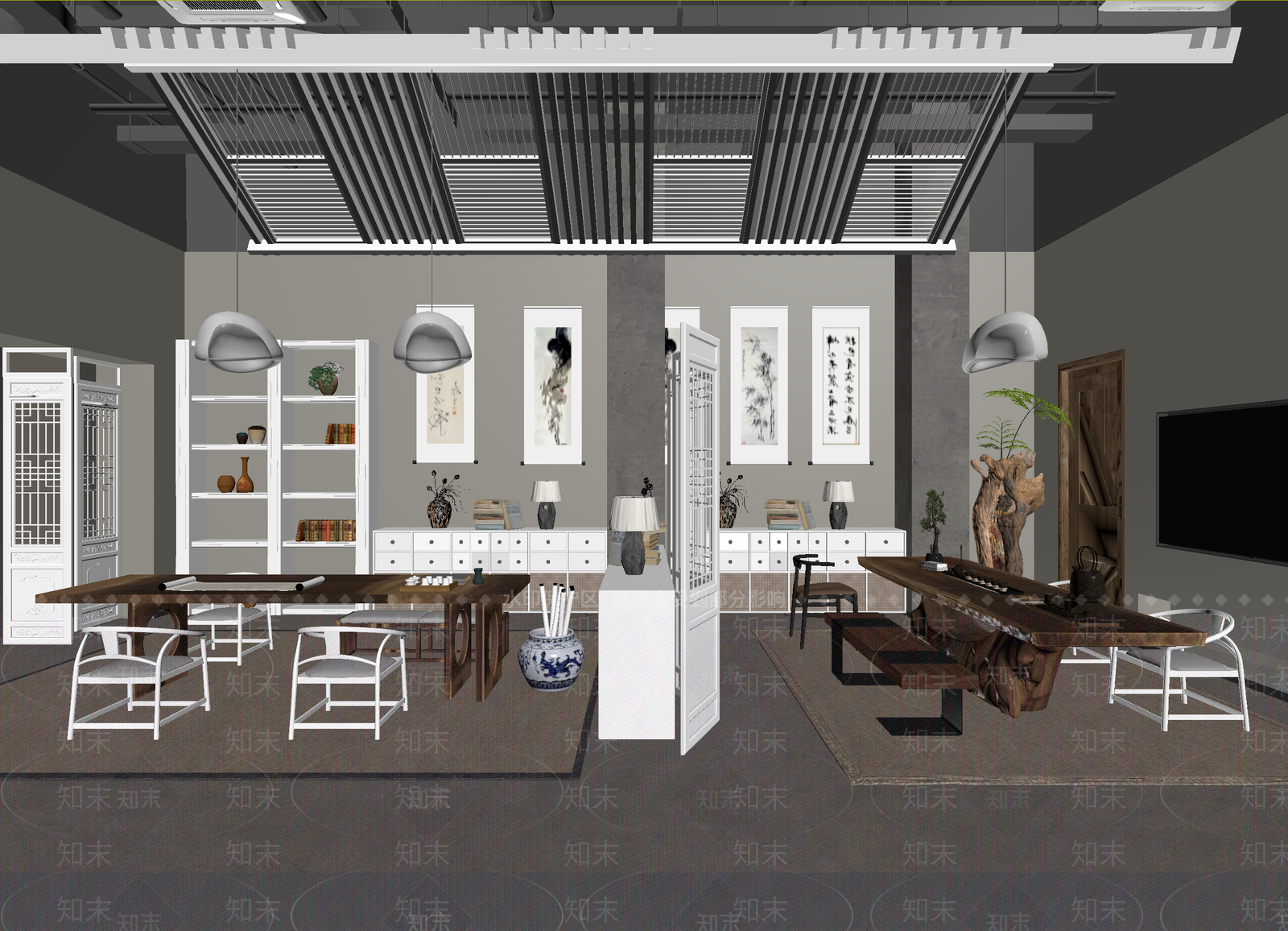新中式茶馆3D模型下载【ID:1214740287】