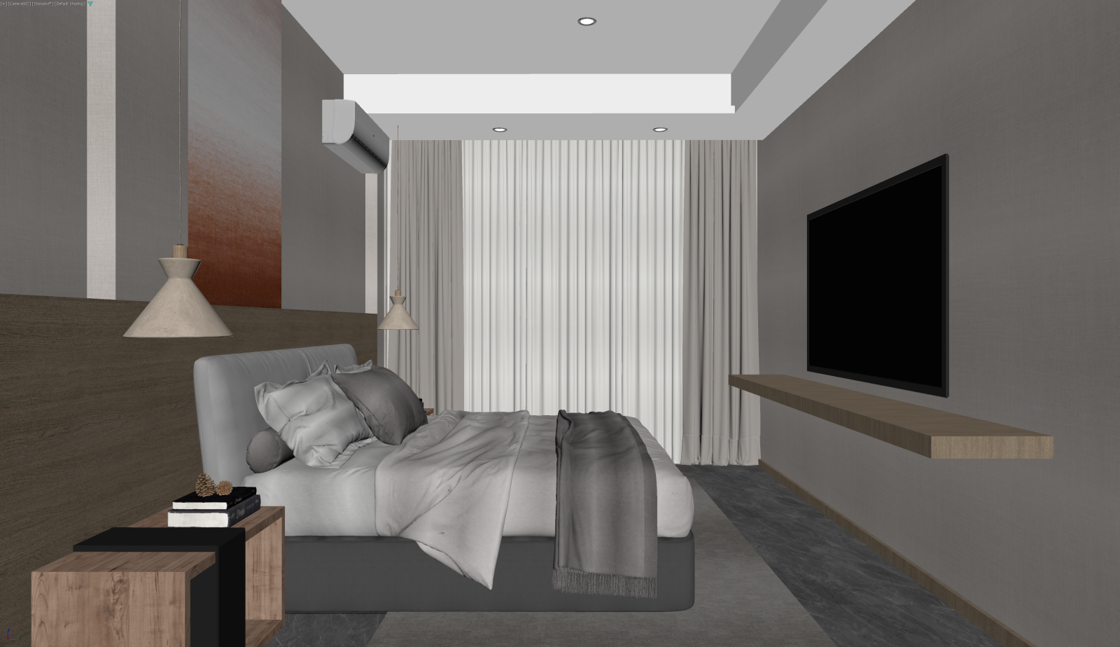 新中式家居卧室3D模型下载【ID:1221702671】