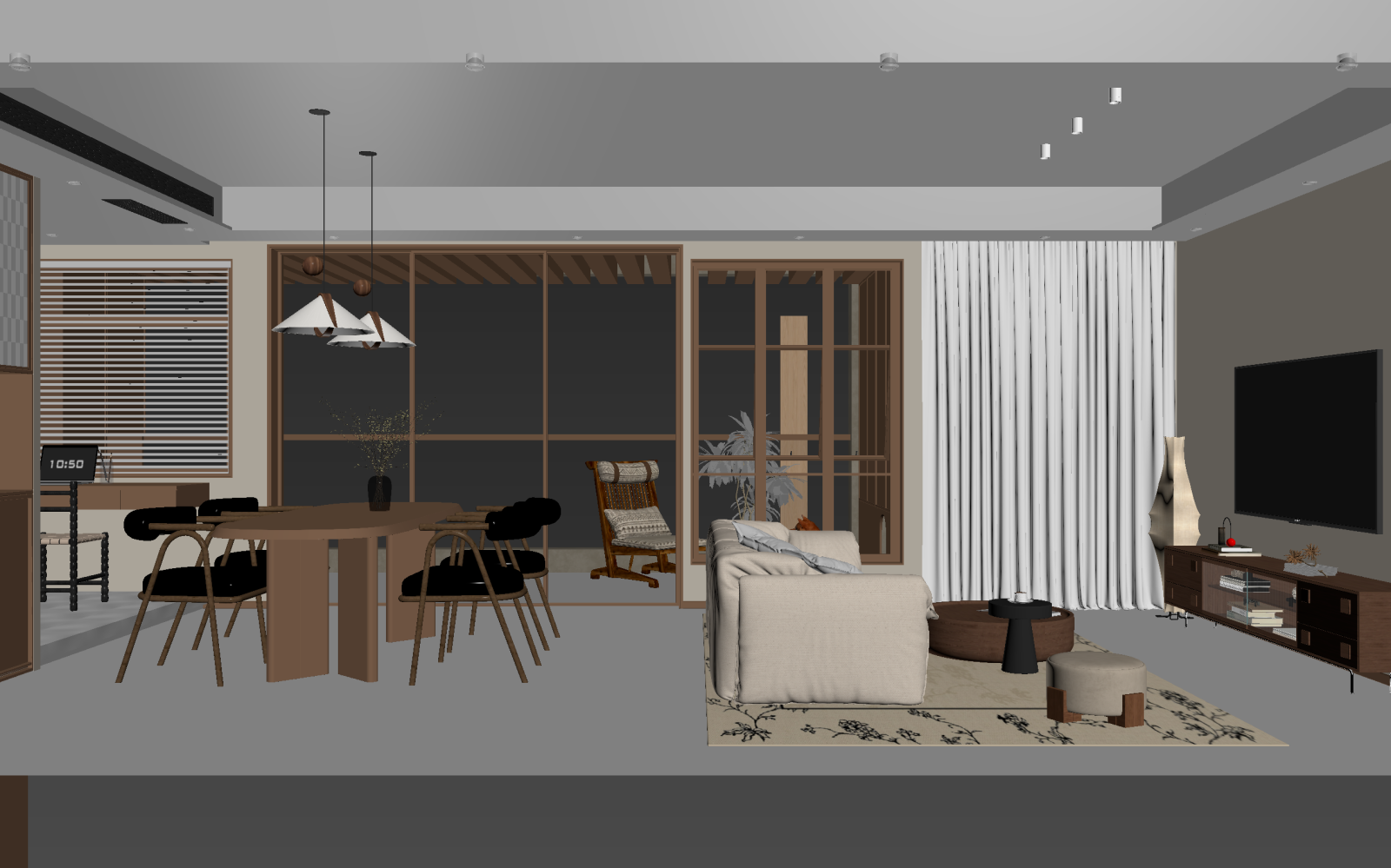 现代客餐厅3D模型下载【ID:1221876196】