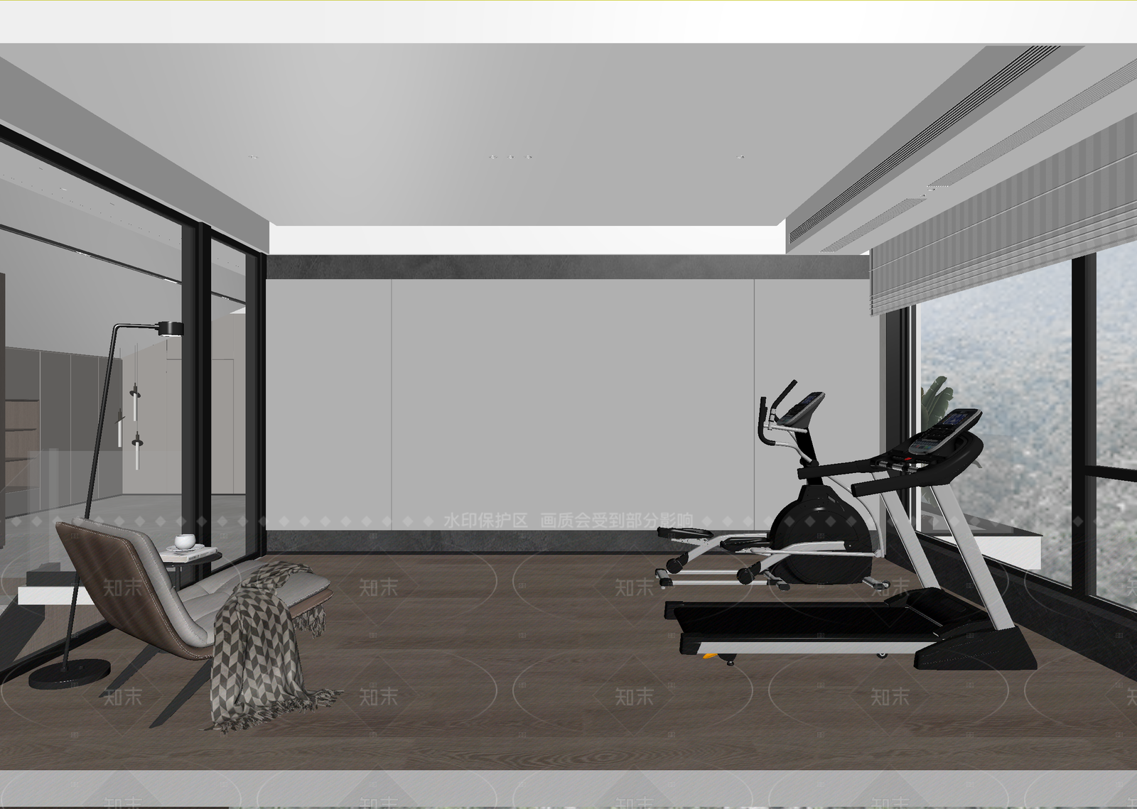 现代健身房3D模型下载【ID:1214975343】