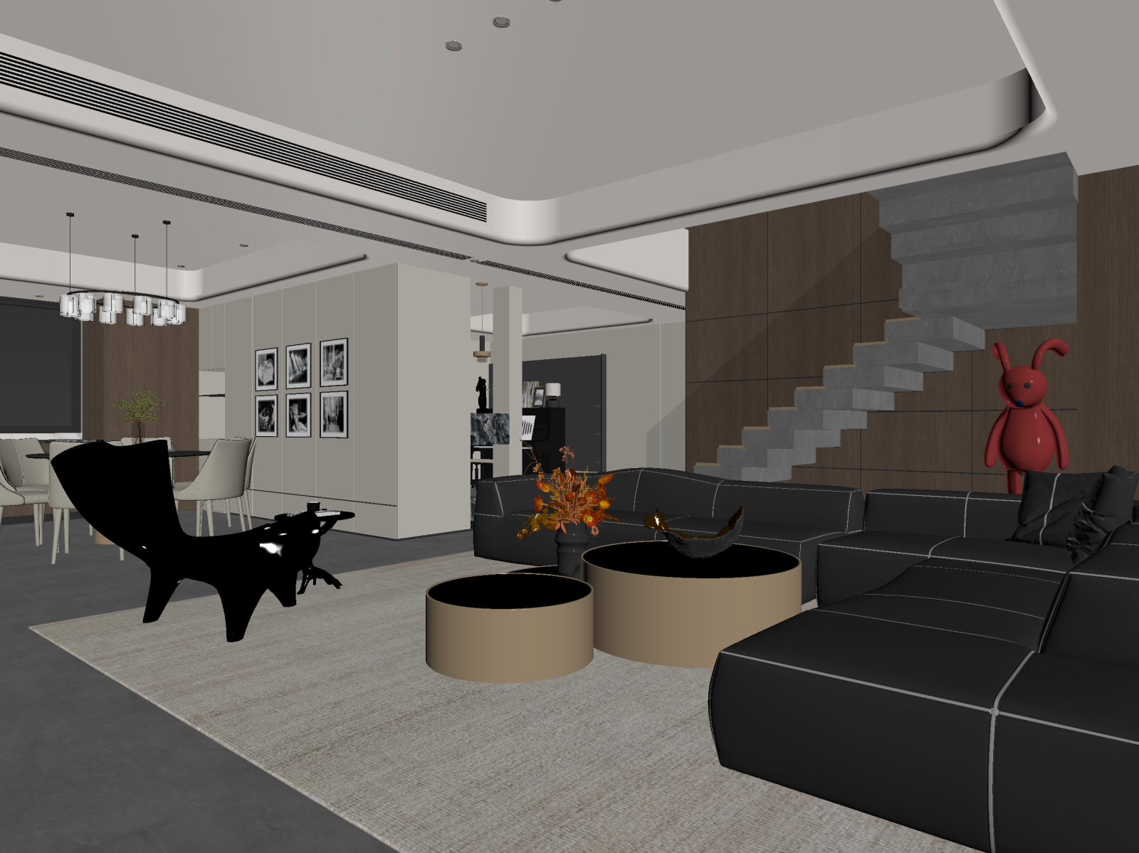 现代客餐厅3D模型下载【ID:1221824841】