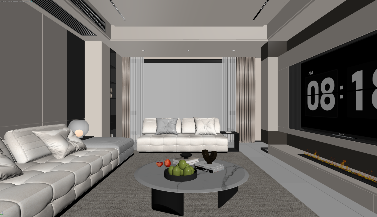 现代家居客厅3D模型下载【ID:1222004251】