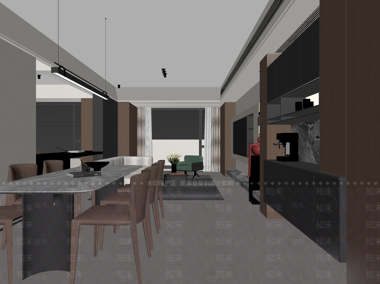 现代客餐厅3D模型下载【ID:1215168142】