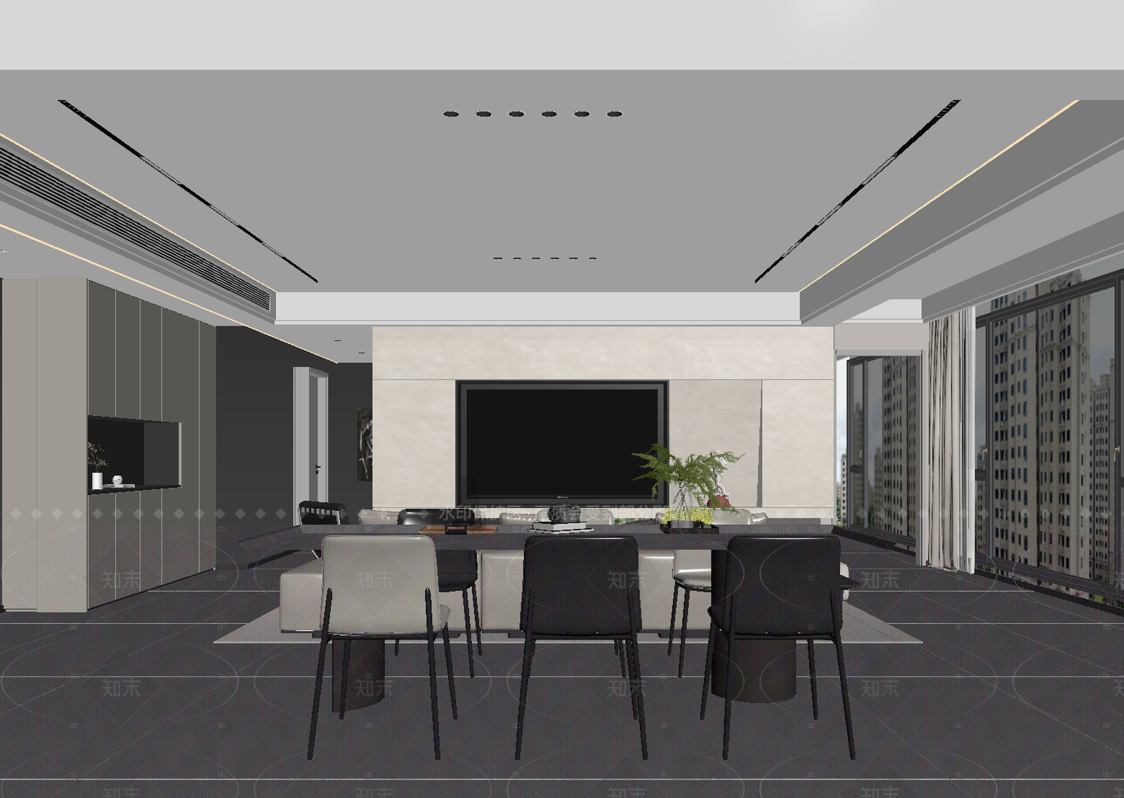 现代客餐厅3D模型下载【ID:1214614644】
